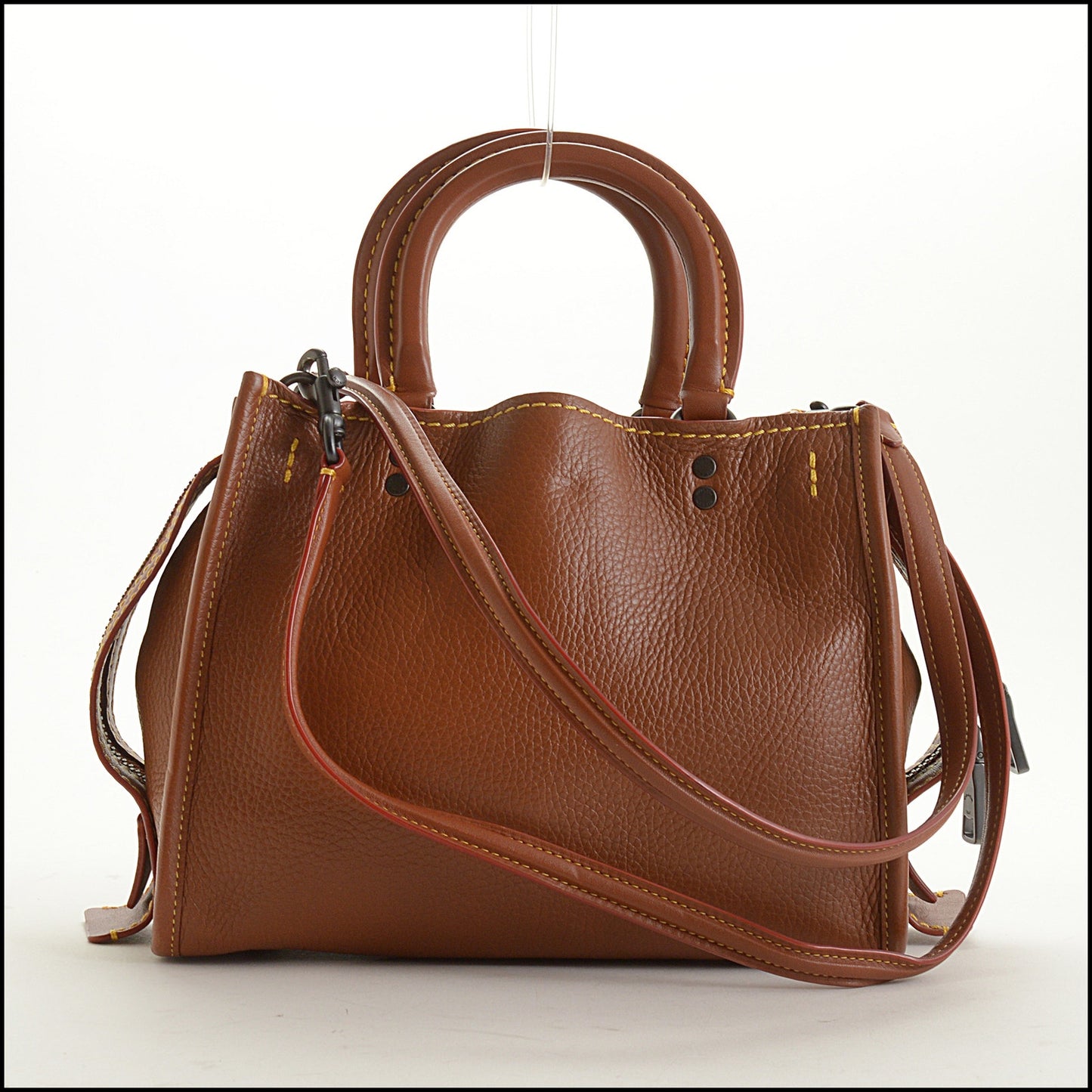 RDC15570 COACH Brown Leather Saffron Suede Rogue 25 Handbag