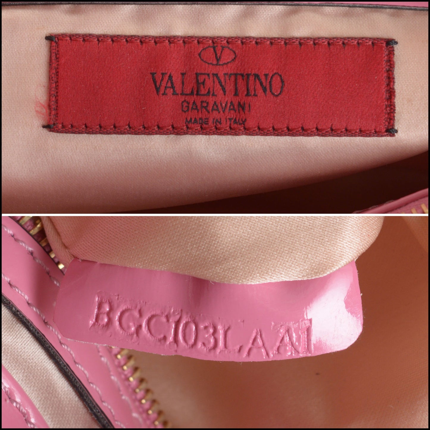 RDC14616 VALENTINO Pink Patent Mini Bow Bag