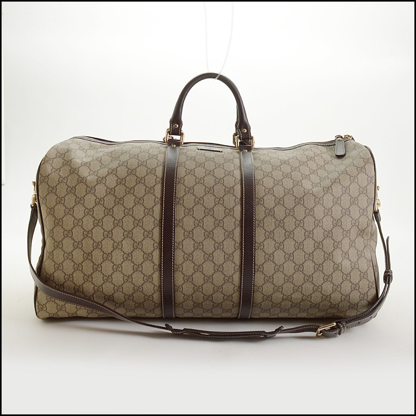 RDC15115 GUCCI GG Brown Supreme Canvas Duffle Carry-on Bag