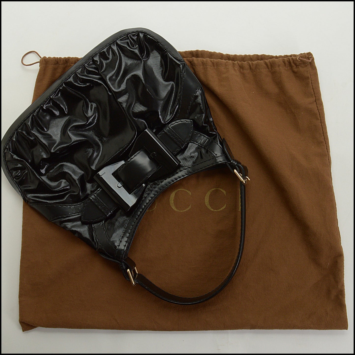 RDC15061 GUCCI Black Dialux Bow Detail Queen Hobo Bag