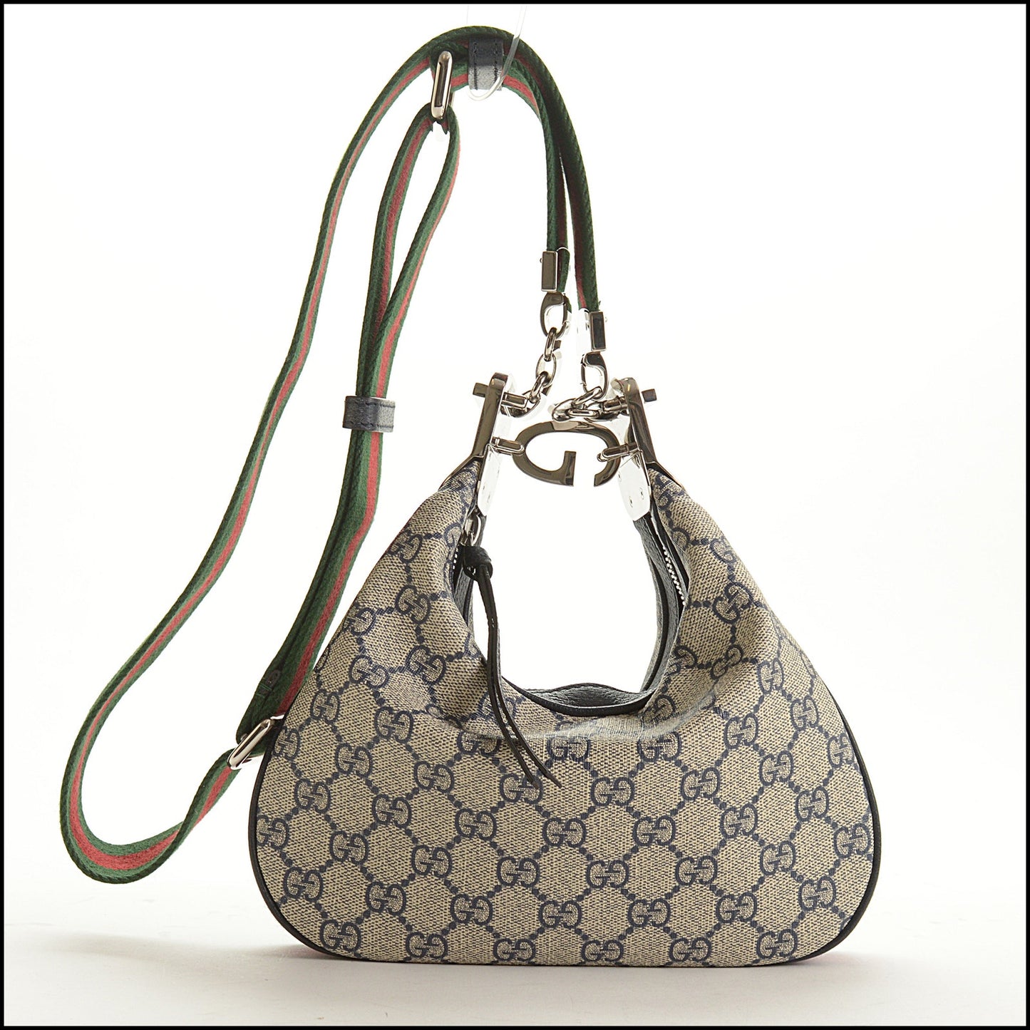 RDC15574 GUCCI Navy Supreme GG Canvas Small Attache Crossbody Bag