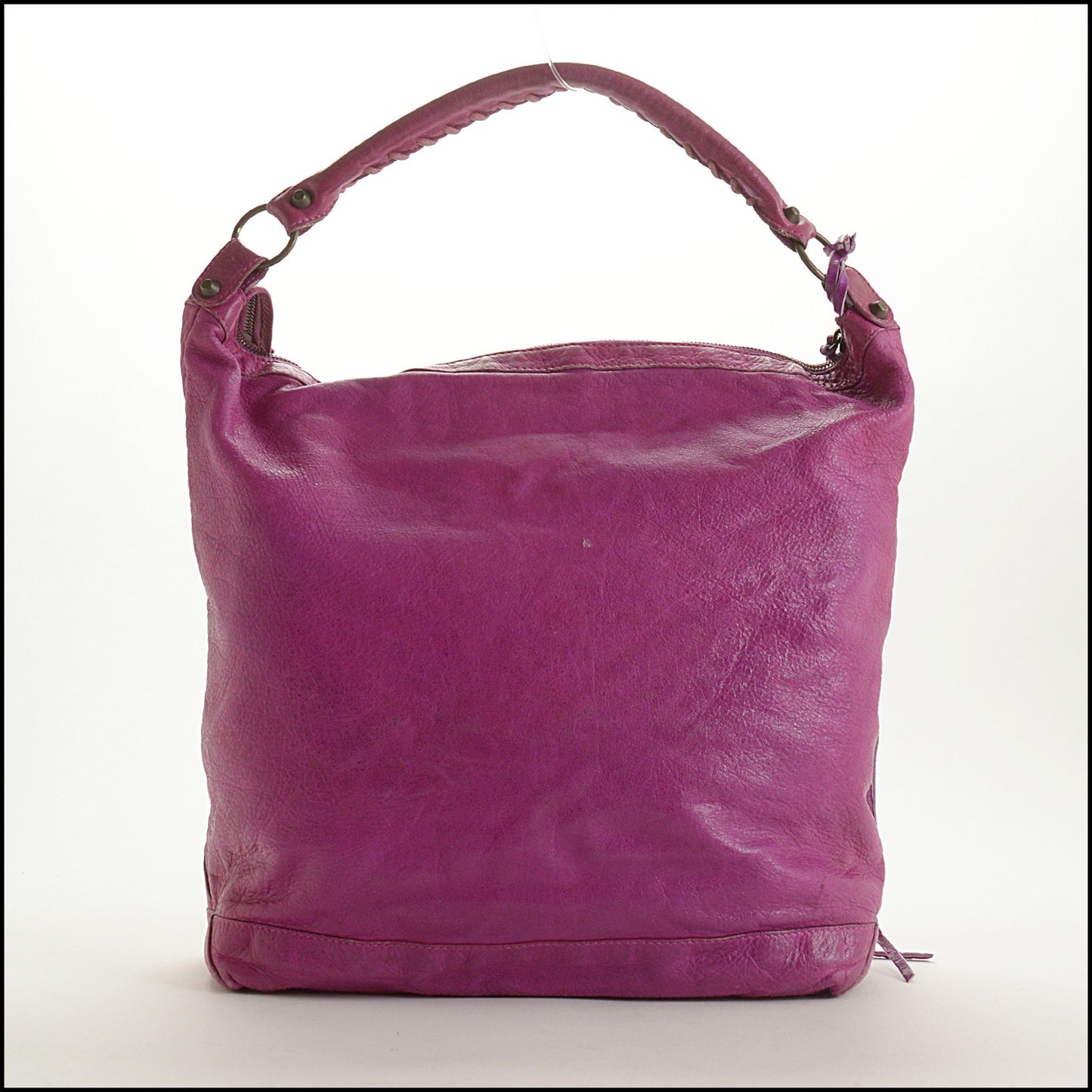 RDC15527 BALENCIAGA 2005 Magenta Pink/Purple Chevre Leather Day Hobo Bag