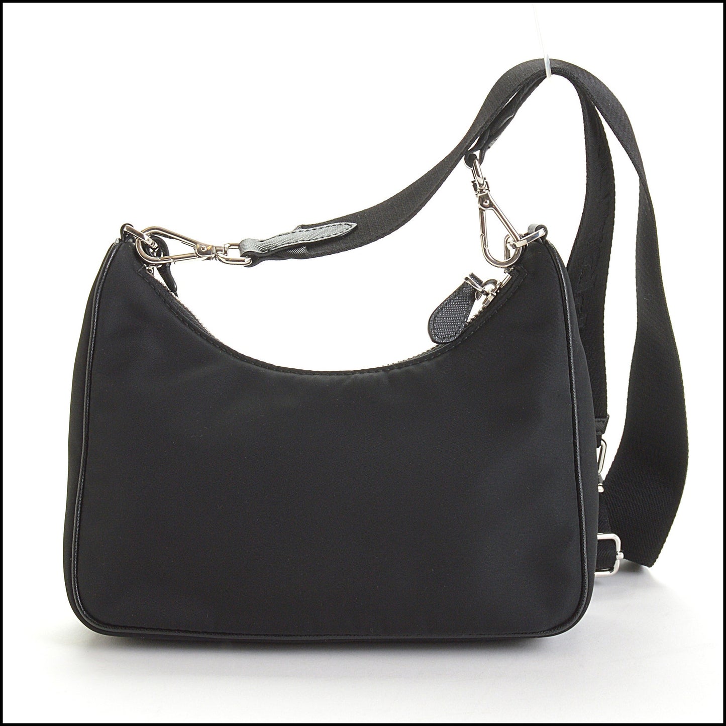 RDC14472 Prada Re-Edition 2005 Black Nylon Tessuto Saffiano Small Crossbody Bag