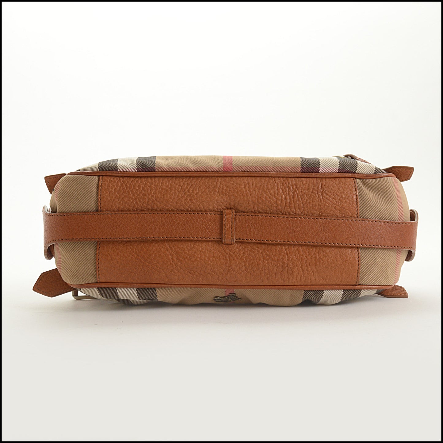 RDC15560 BURBERRY Beige Prorsum House Check Canvas and Leather East West Shoulder Bag