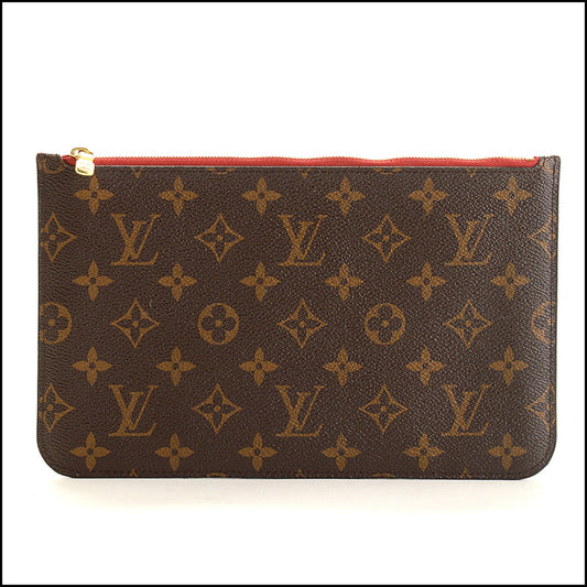 RDC15440 LOUIS VUITTON '19 Brown LV Monogram/Cerises Lining Pochette for Neverfull