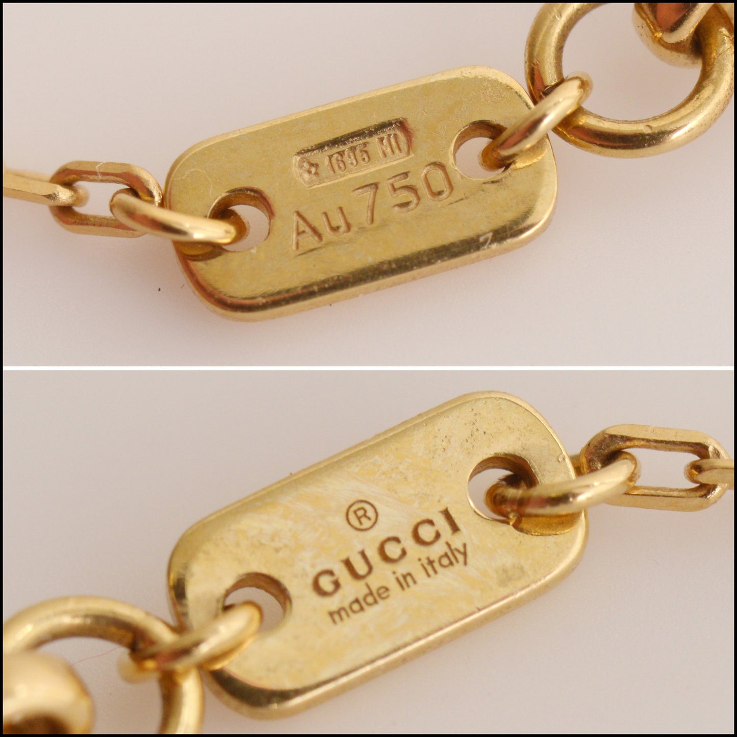 RDC15552 GUCCI 18k Gold Diamond Interlocking G Necklace