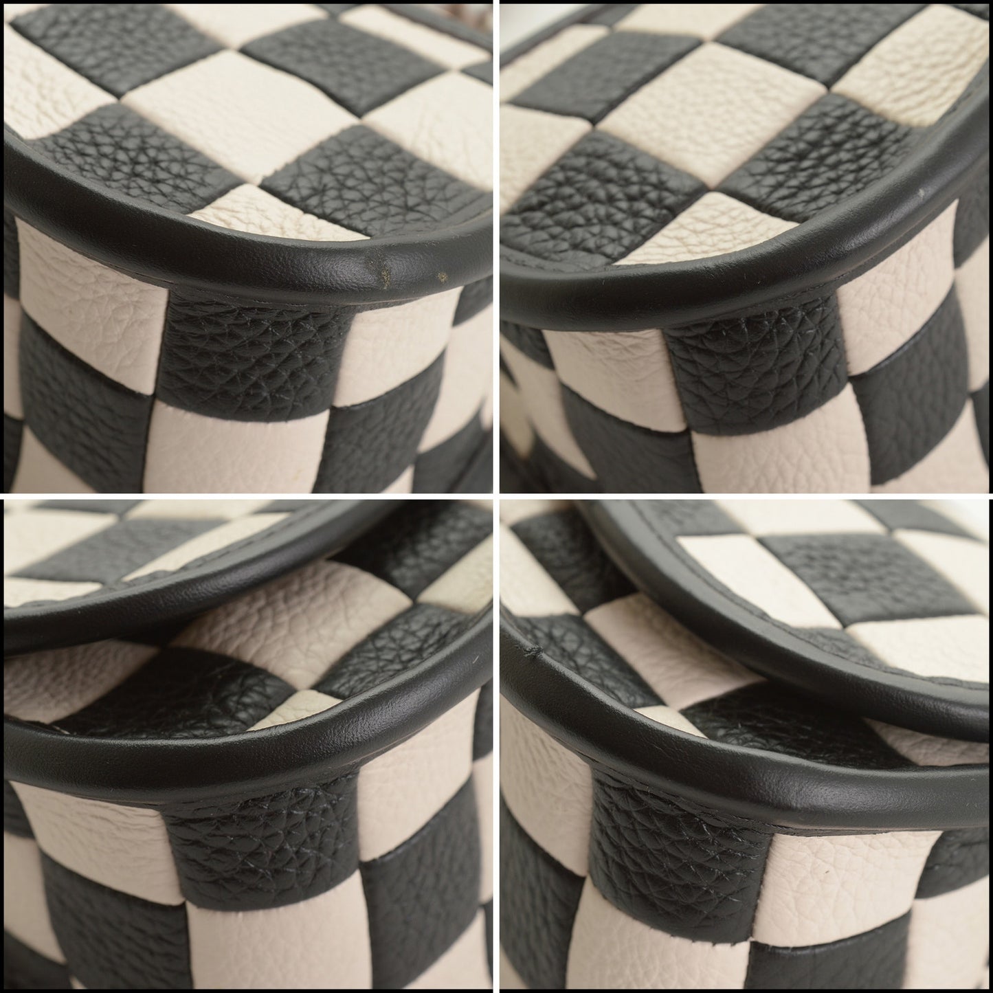 RDC15399 COACHTOPIA Black and White Checkerboard Wavy Dinky Bag