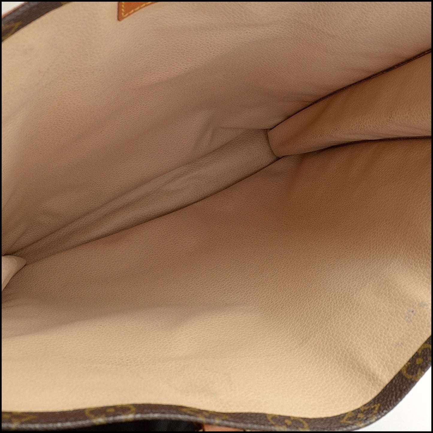 RDC14124 Authentic LOUIS VUITTON Vintage '90 Brown Monogram Sac Plat GM Tote Bag