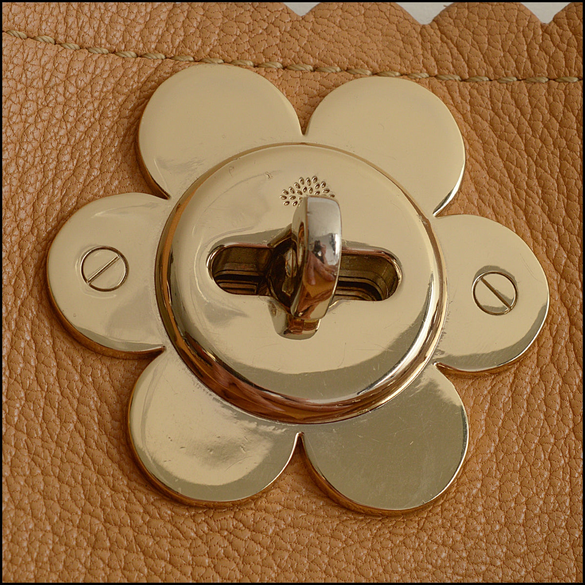 RDC15640 MULBERRY Tan Cecily Goatskin Flower Tote Bag