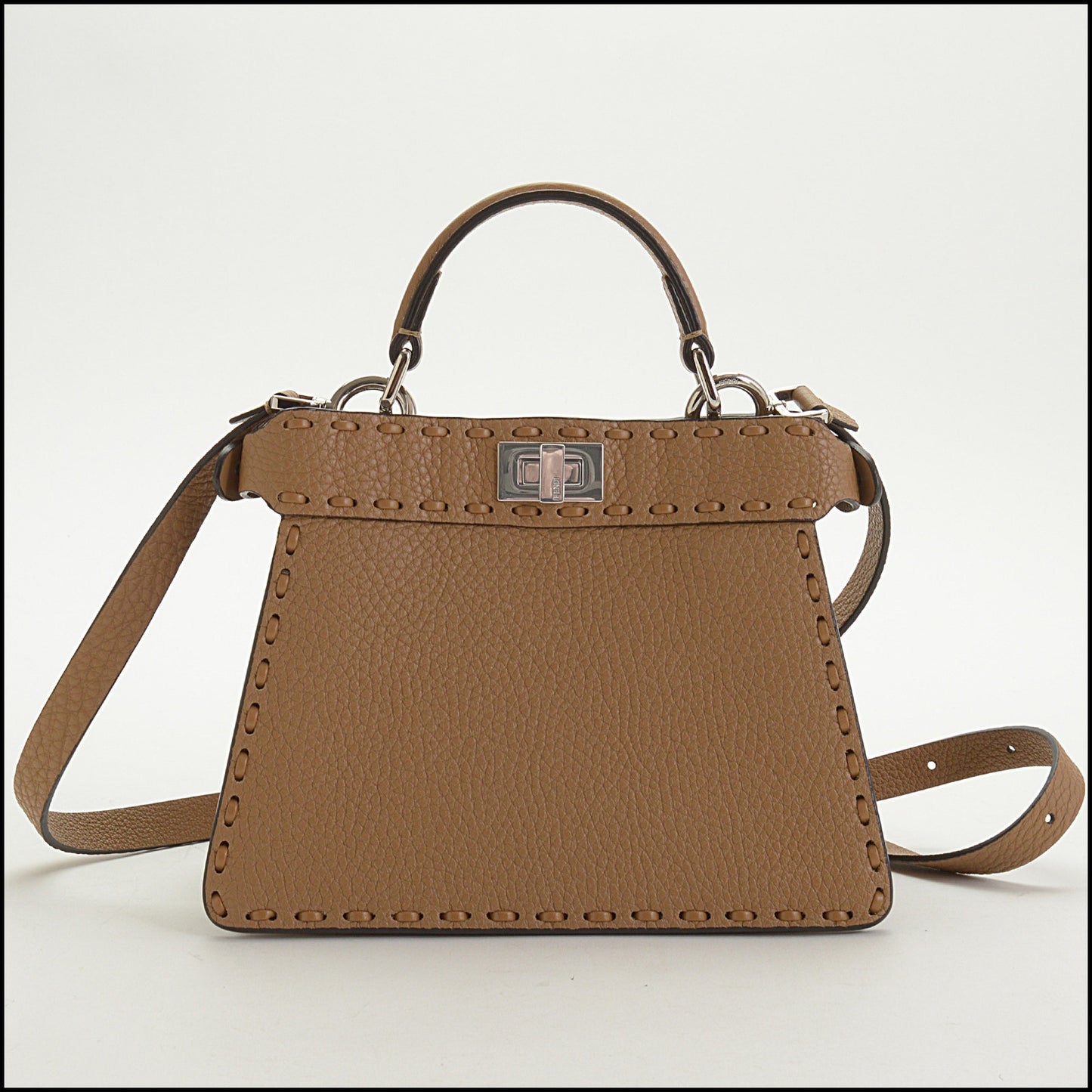 RDC14999 FENDI Selleria '24 Cappucino Calfskin Petite Peekaboo bag