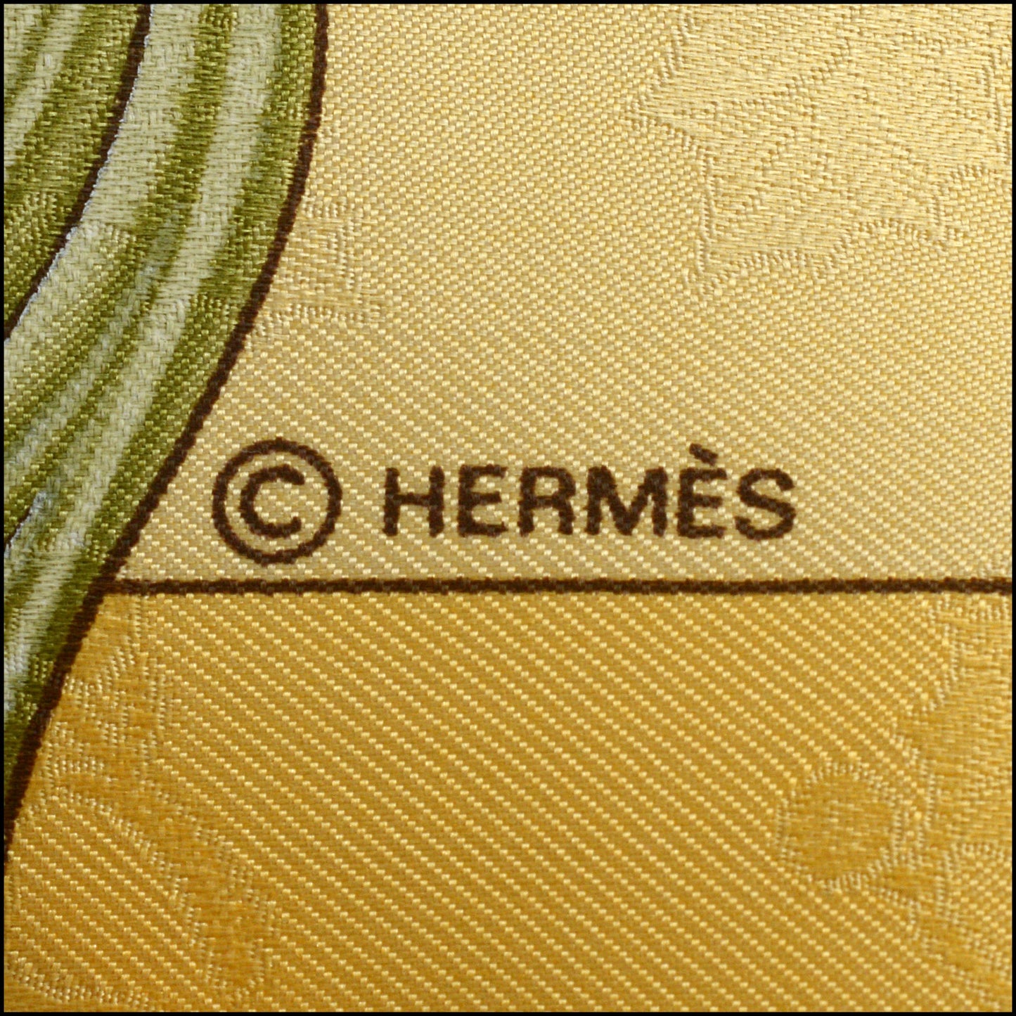 RDC14534 HERMES Yellow Plumes Et Grelots 90cm Silk Scarf