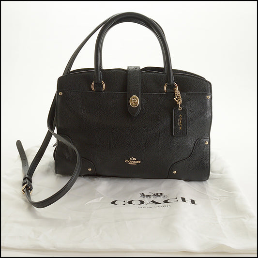 RDC15470 COACH Black Leather Mercer 30 Satchel