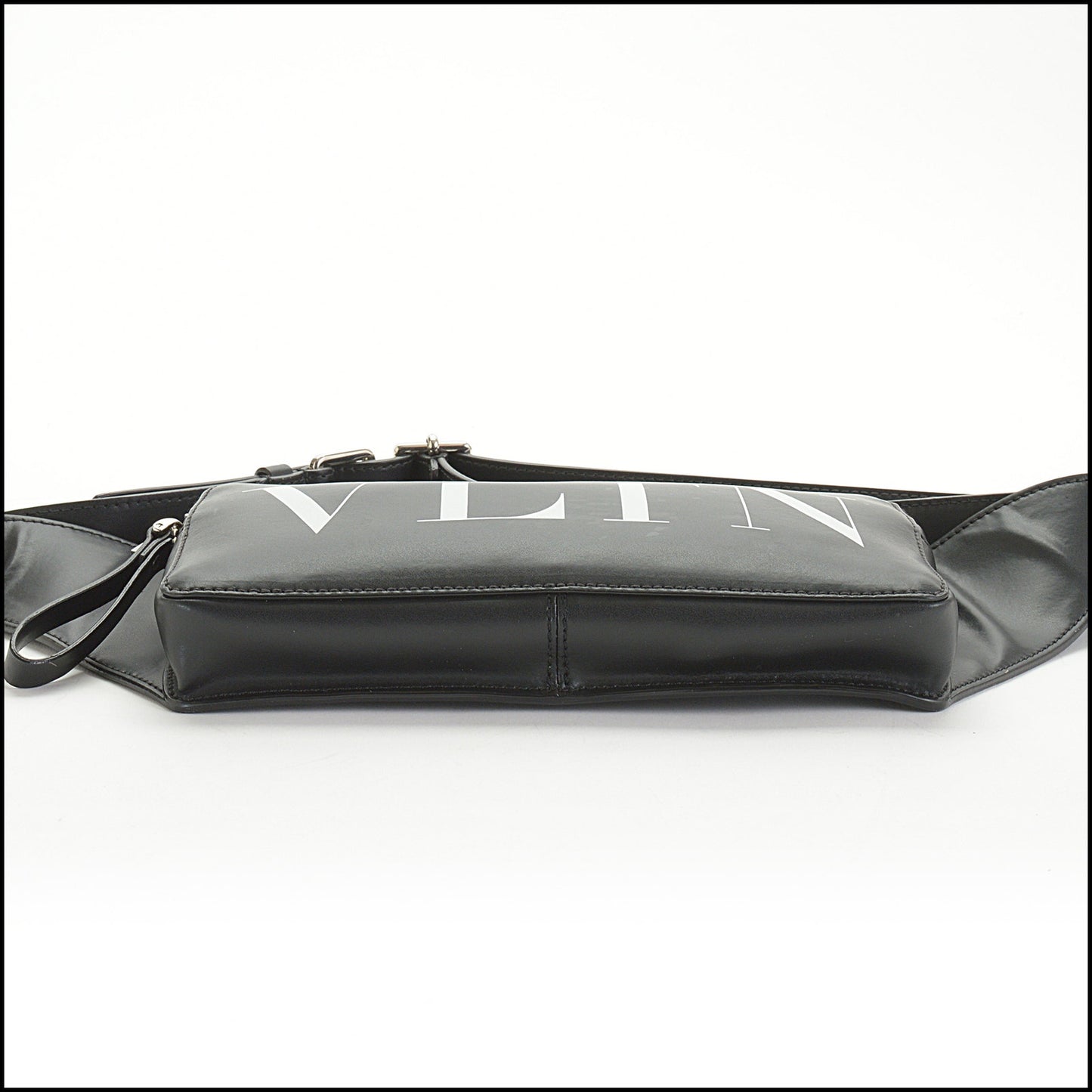 RDC14564 VALENTINO GARAVANI Black Leather VLTN Belt Bag
