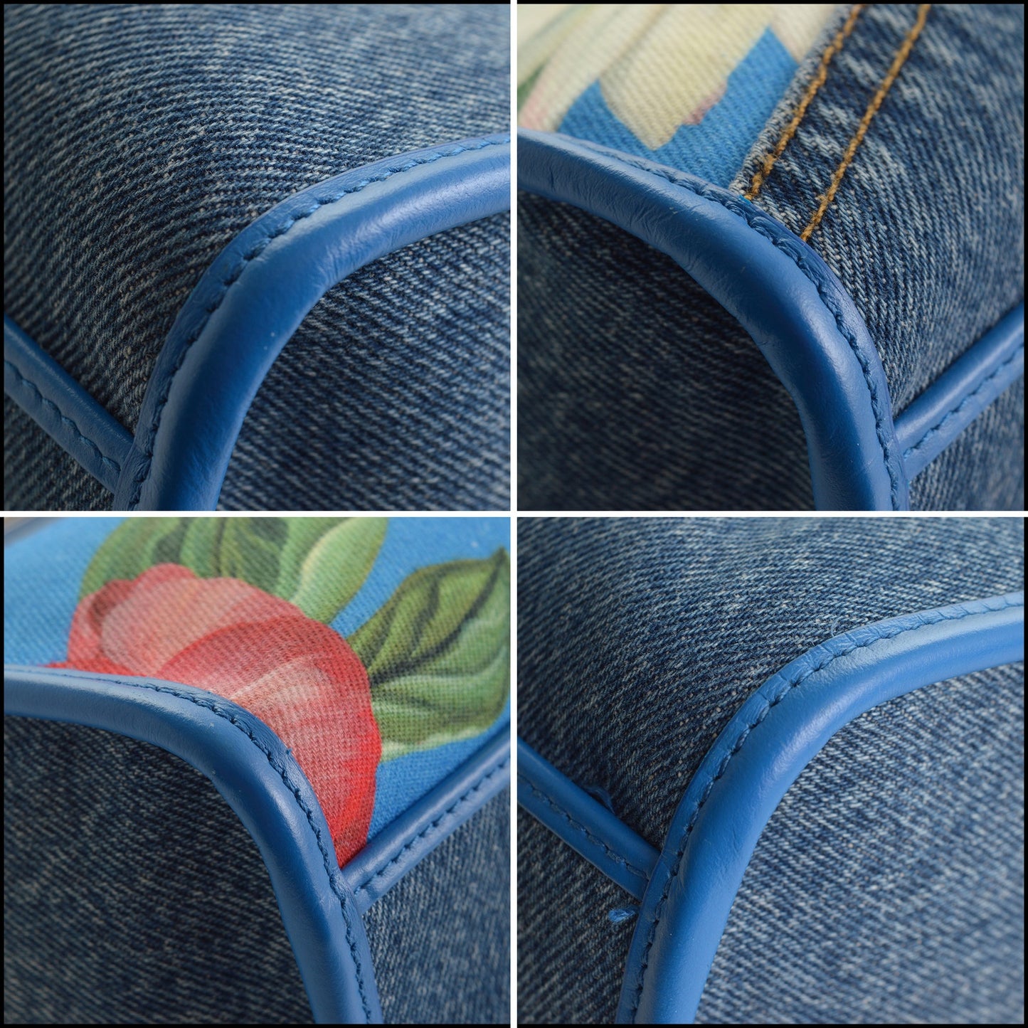RDC15577 DOLCE & GABBANA Blue Exclusive Floral Denim Tote Bag