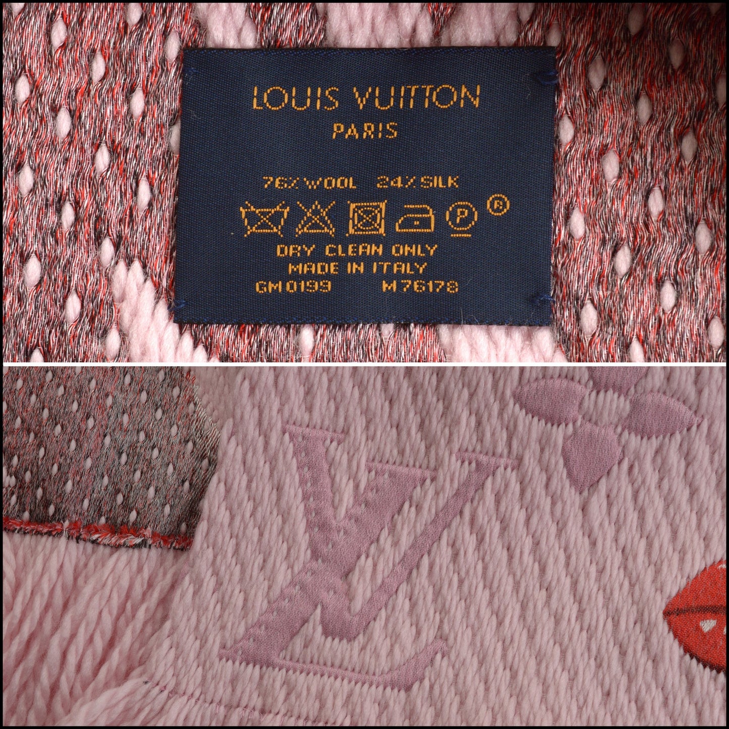 RDC15168 LOUIS VUITTON Pink Logomania a la Folie Scarf
