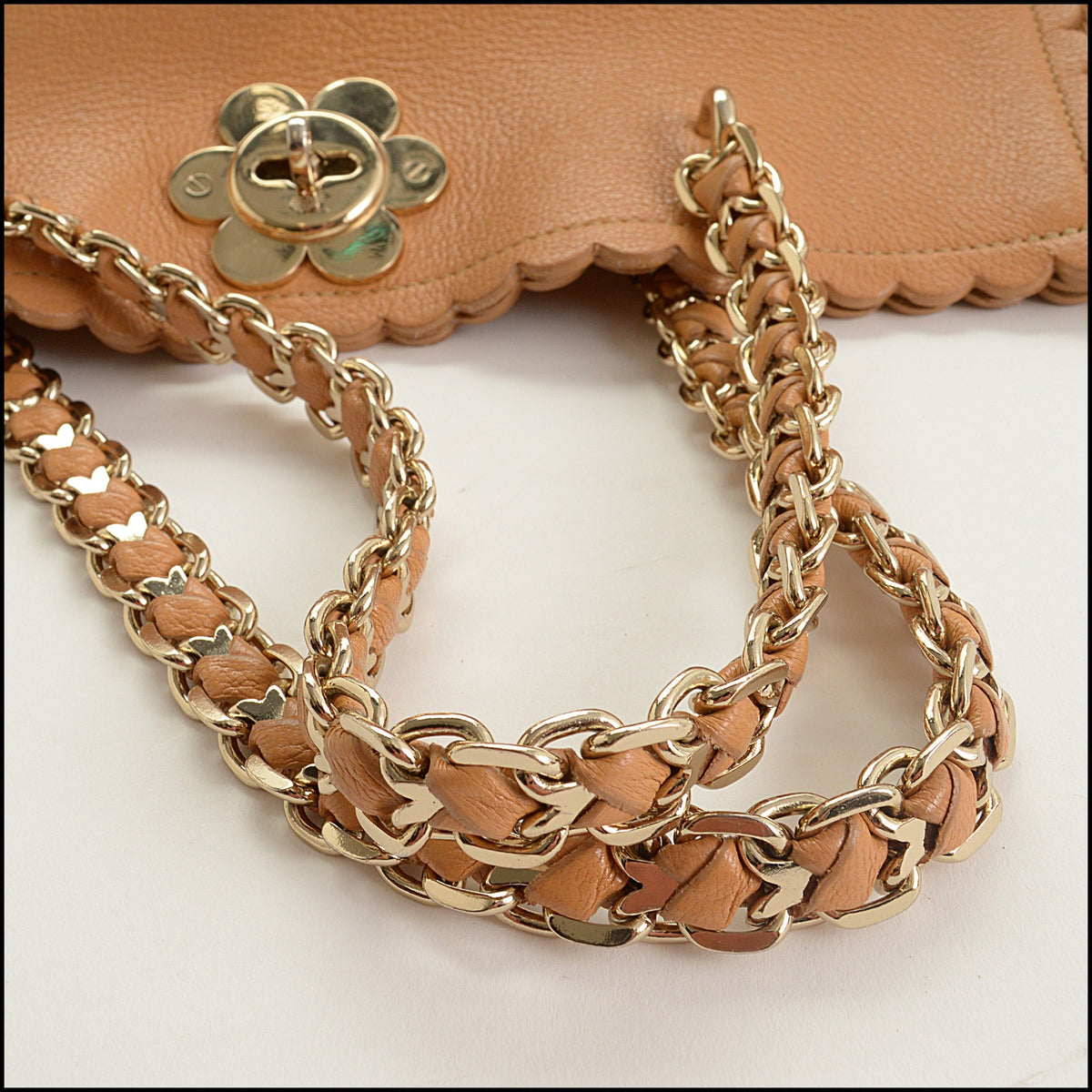 RDC15640 MULBERRY Tan Cecily Goatskin Flower Tote Bag