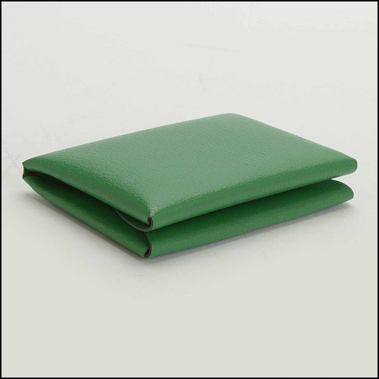 RDC14895 HERMES '22 Green Mysore Chevre Calvi Duo Compact Wallet