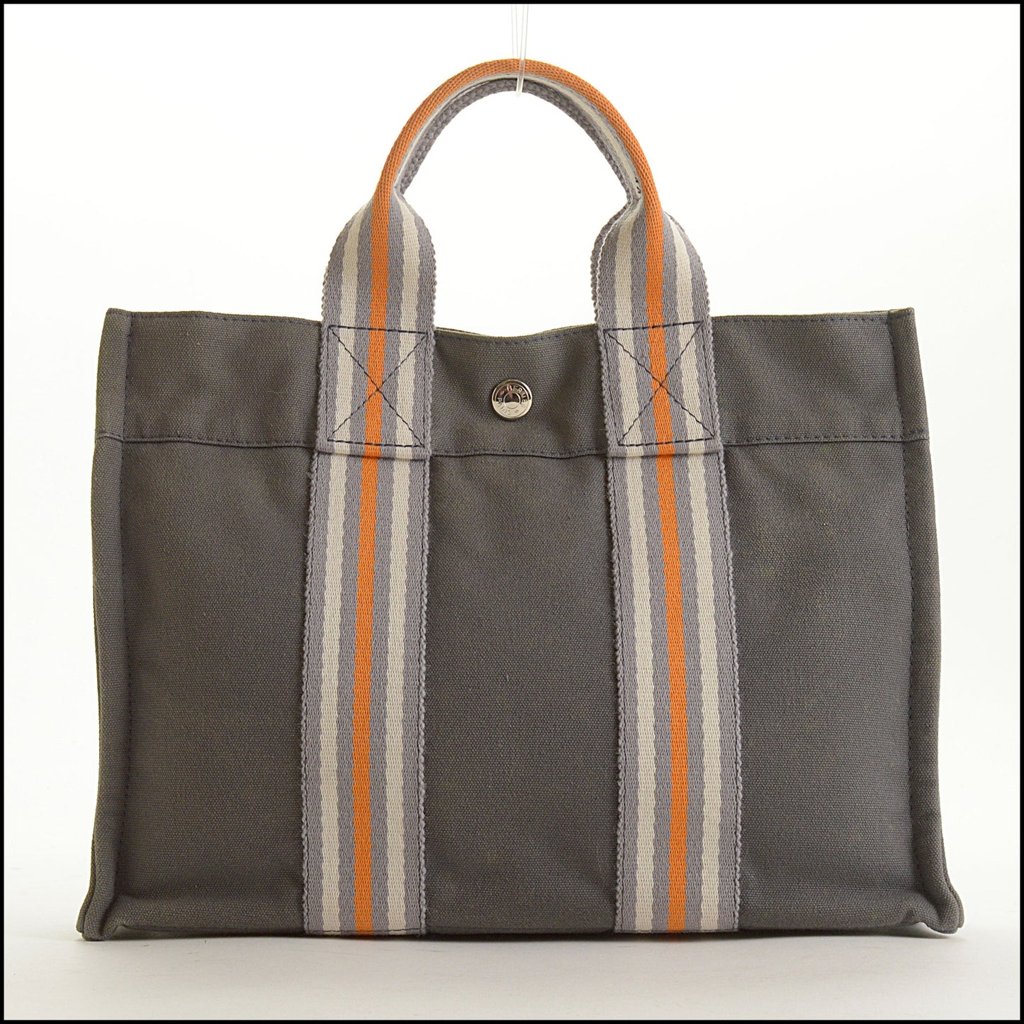 RDC15581 HERMES '01 Grey Canvas Ginza Fourre-Tout PM Mini Bag
