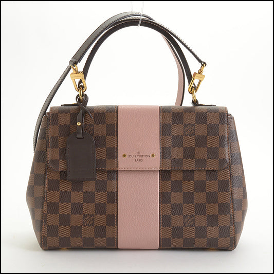 RDC14848 LOUIS VUITTON Damier Ebene & Magnolia Pink Leather Handbag