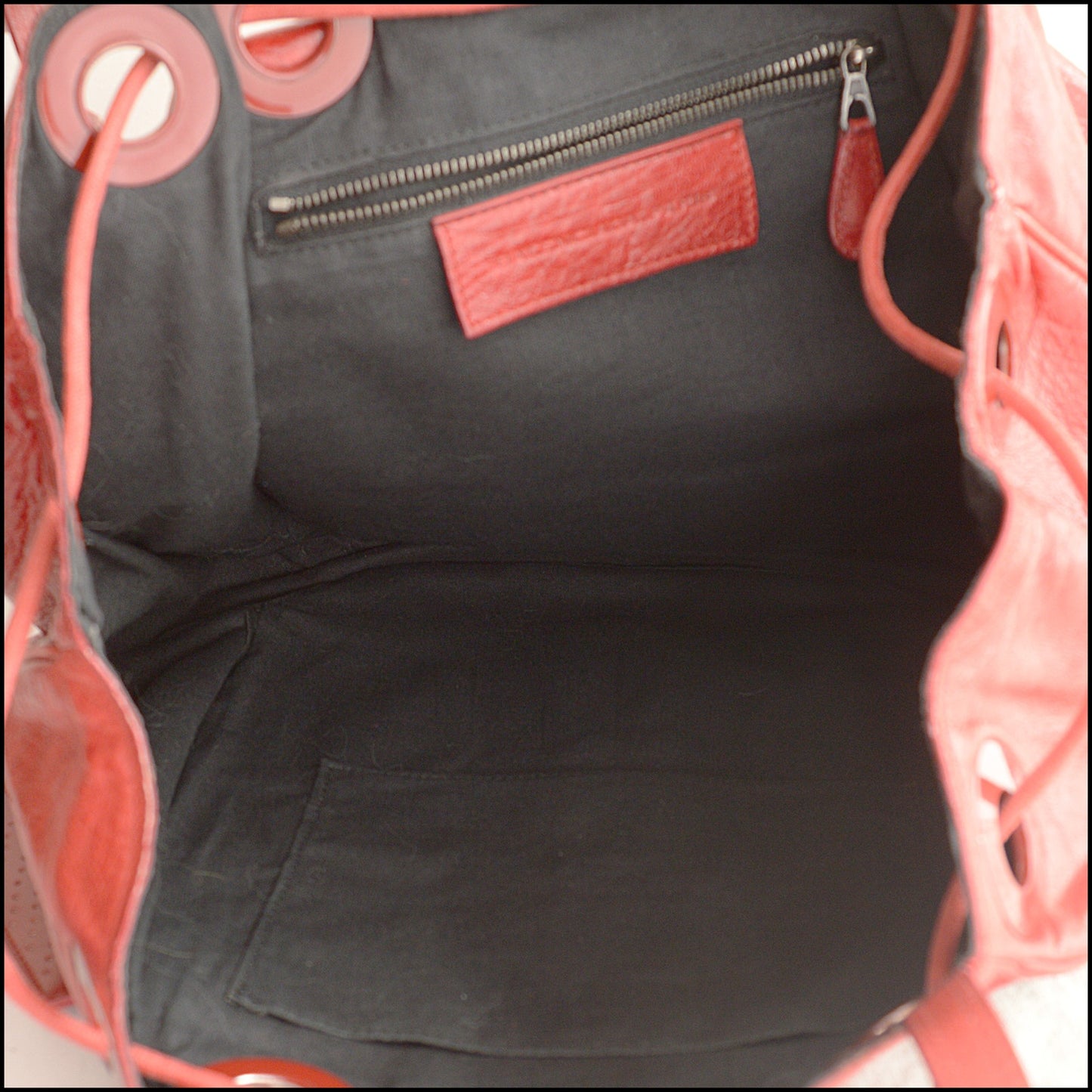 RDC15343 BALENCIAGA '04 True Red Chevre and Bordeaux Snakeskin Corset Bag