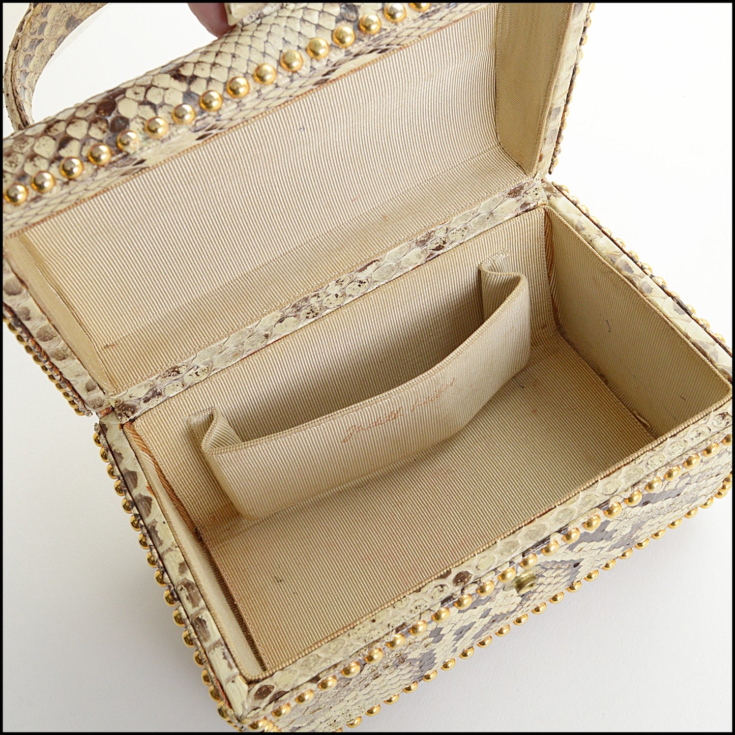 RDC14440 Judith Leiber Python Evening Box Bag