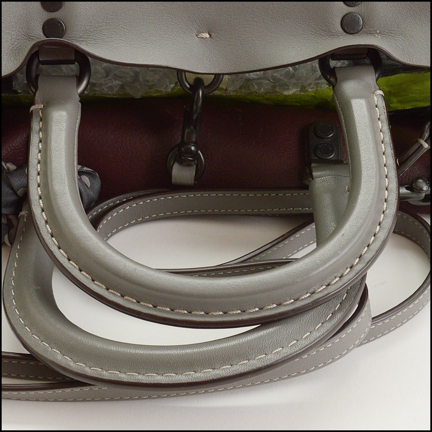 RDC15277 COACH Grey Glovetanned Leather Rogue Tote Bag