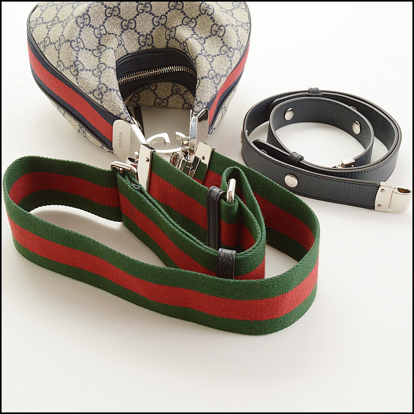 RDC15574 GUCCI Navy Supreme GG Canvas Small Attache Crossbody Bag