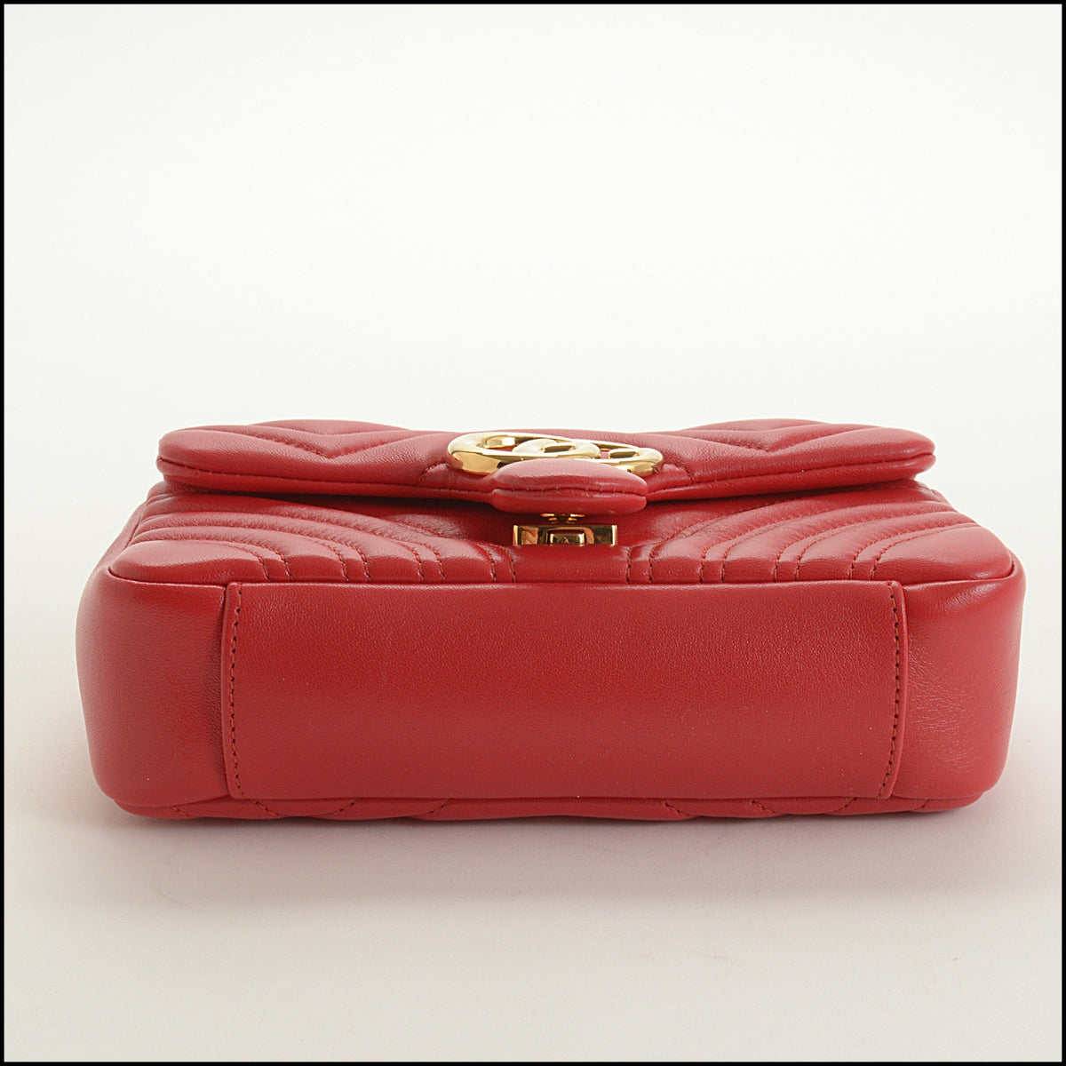 RDC15644 GUCCI Red Matalasse Leather GG Marmont Small Shoulder Bag