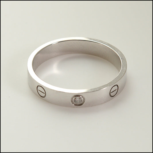 RDC15125 CARTIER 60 18k White Gold and Diamond Love Ring Size 9