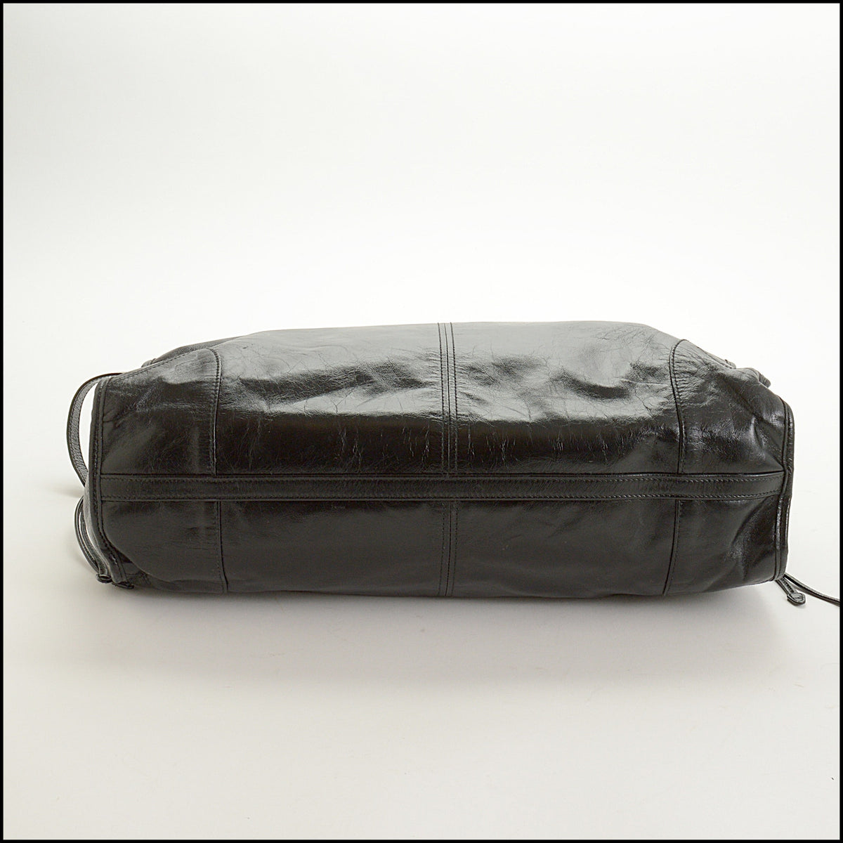 RDC15671 PRADA Black Glossy Calfskin Large Bonnie Bag