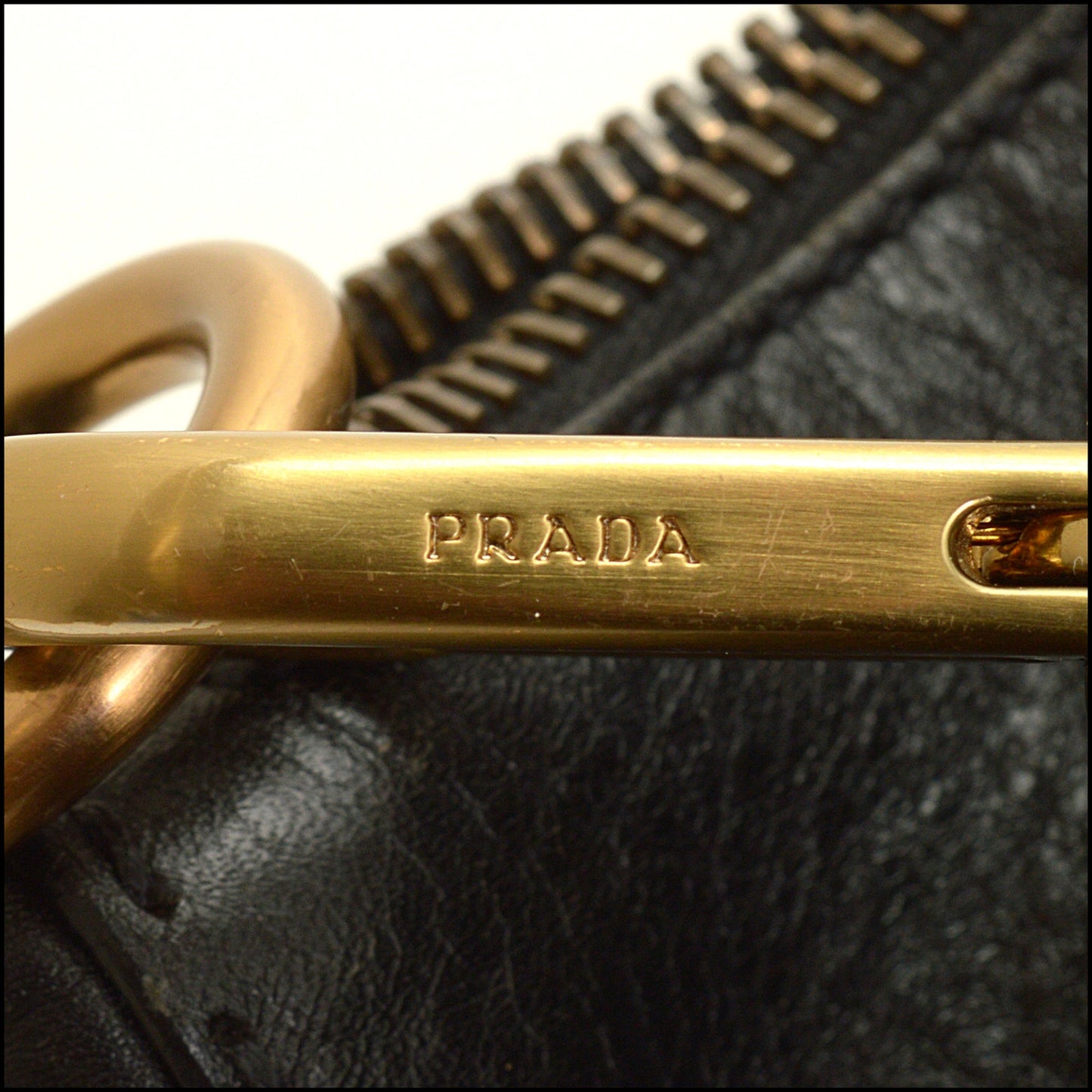 RDC15505 PRADA Black Pebbled Leather Hobo Bag