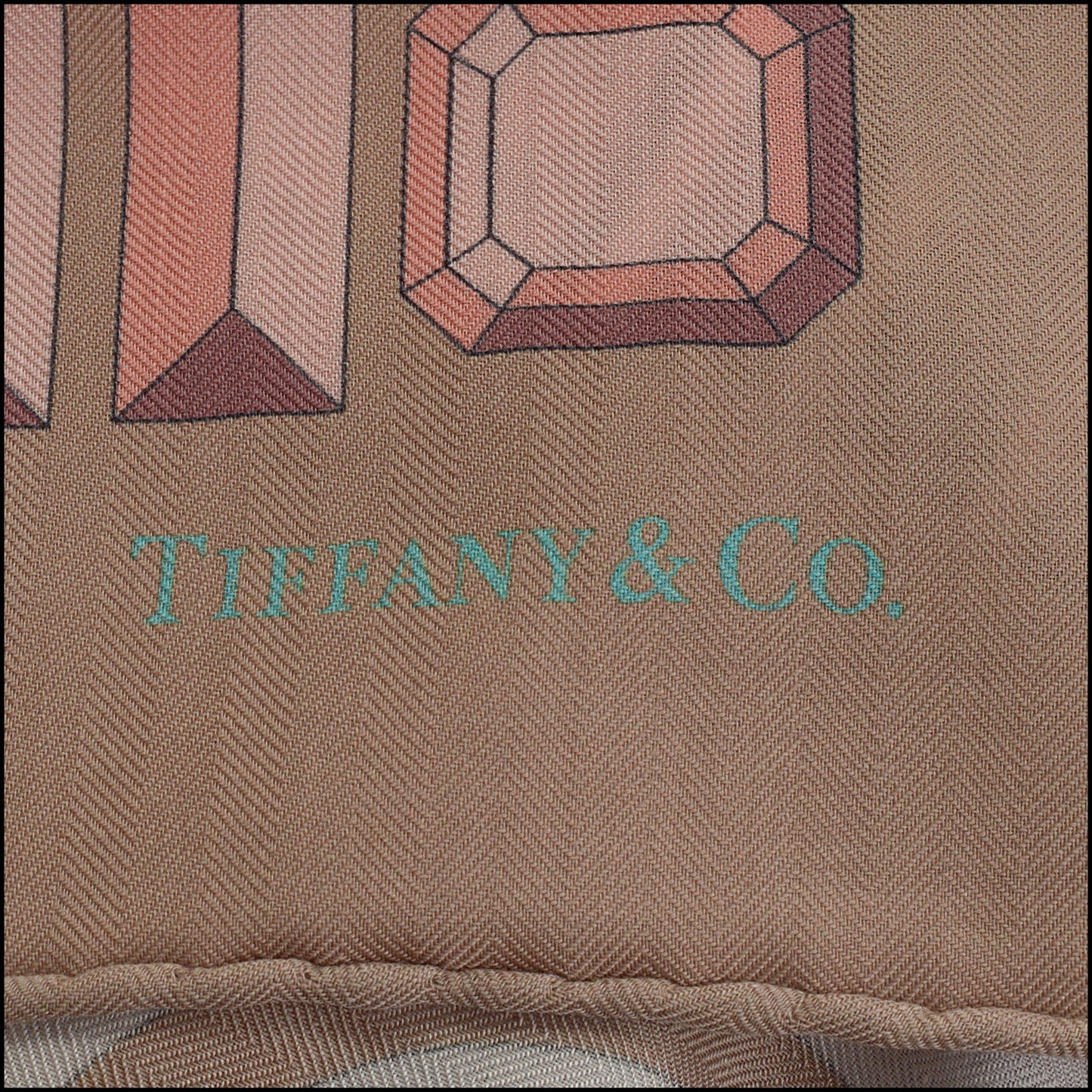 RDC15229 TIFFANY & CO. Lilac Gem Border Cashmere and Silk Stole 140cm