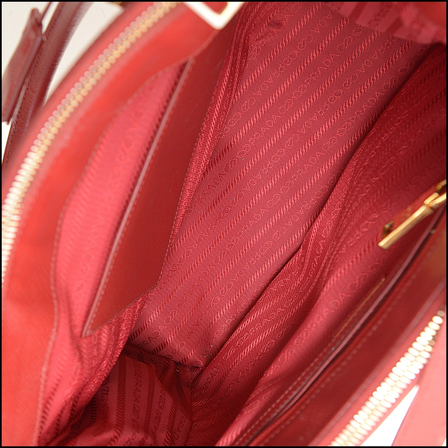 RDC14814 PRADA 2015 Fuoco Red Saffiano Lux Leather Shopping Tote Bag