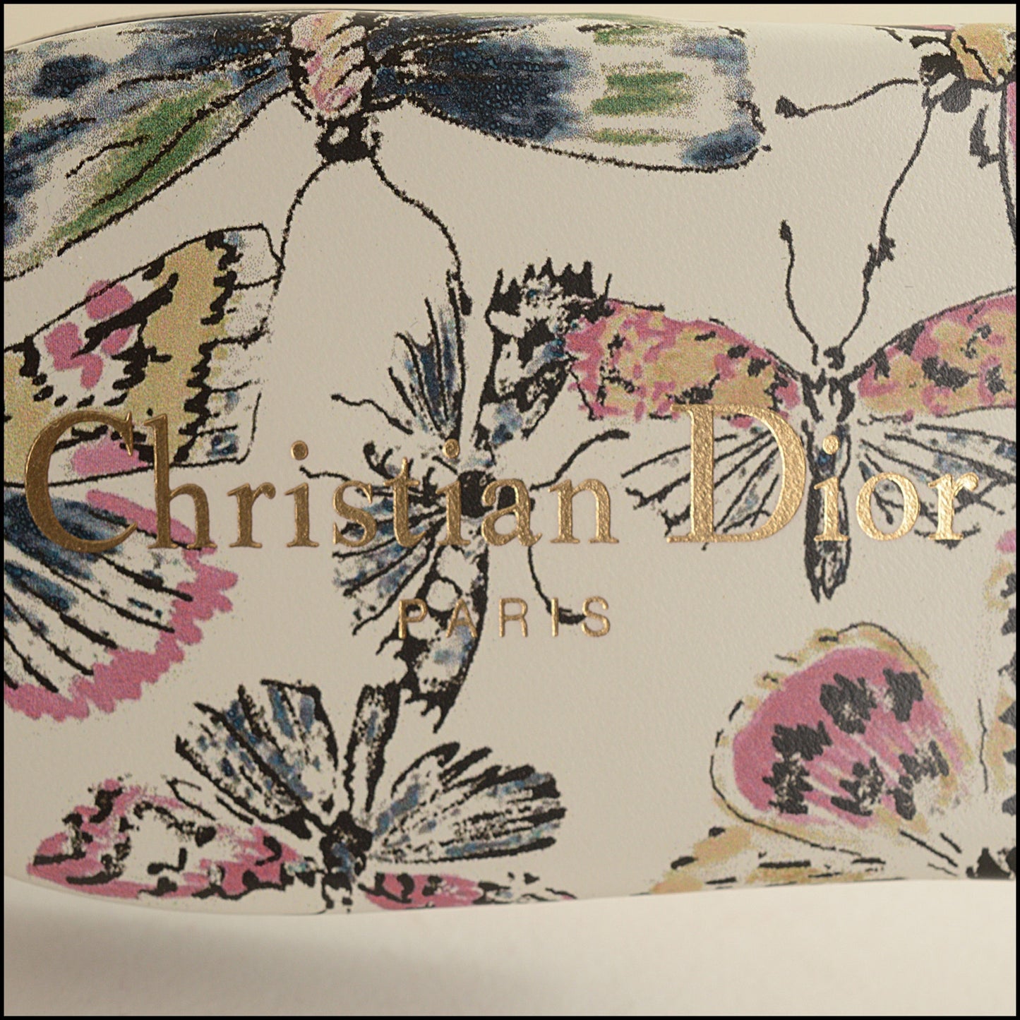 RDC15555 CHRISTIAN DIOR Pink/Black Dway Libellule Camou Butterfly Slide Size 36.5
