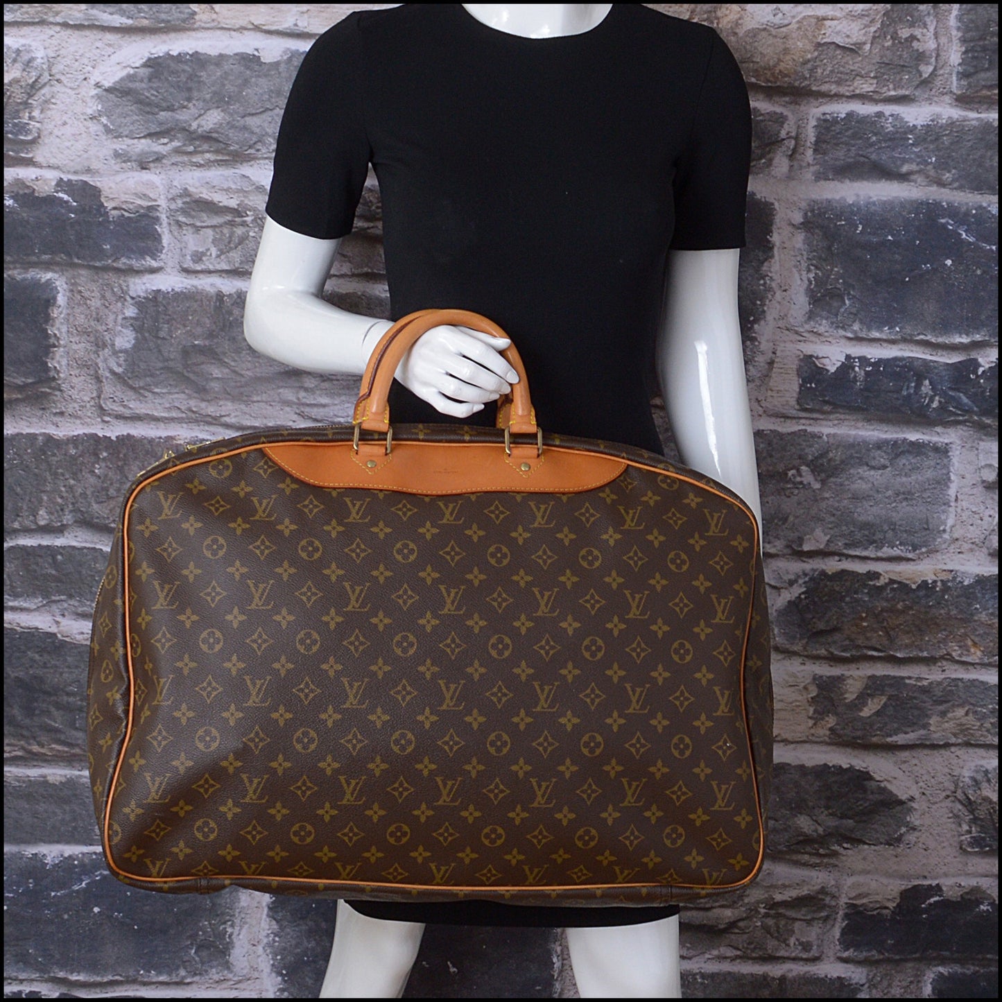 RDC14380 Authentic LOUIS VUITTON Vintage '90 LV Monogram Canvas Alize Travel Bag