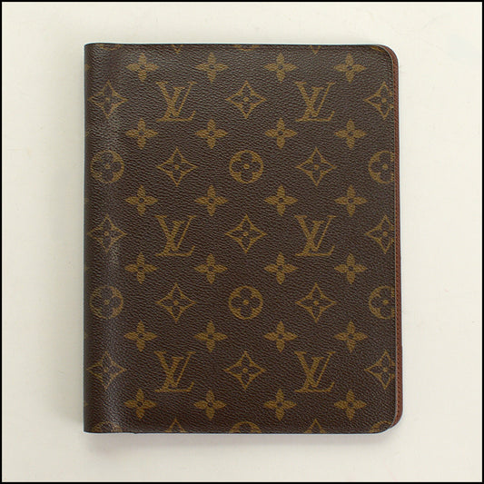 RDC15355 LOUIS VUITTON '06 Brown LV Monogram Desk Agenda Cover MM