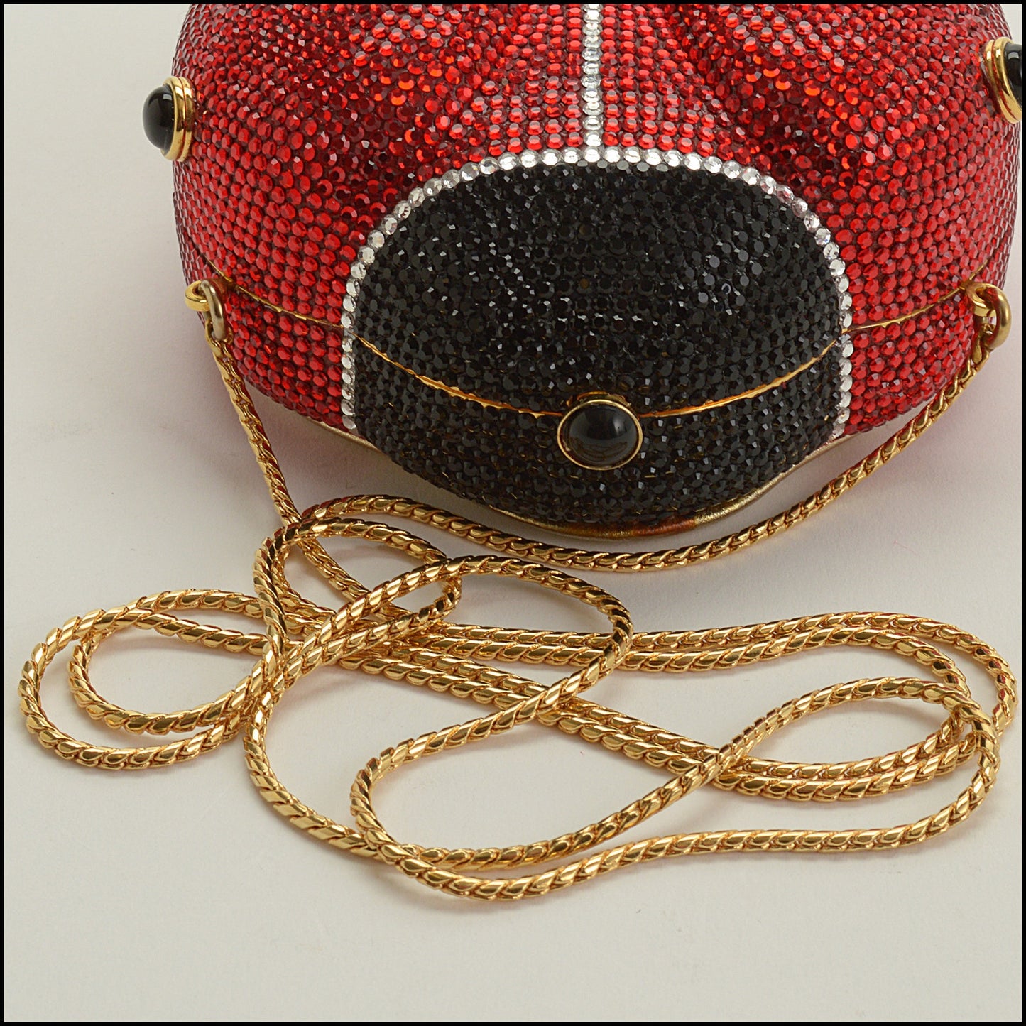 RDC15251 JUDITH LEIBER Red Ladybug Crystal Minaudiere