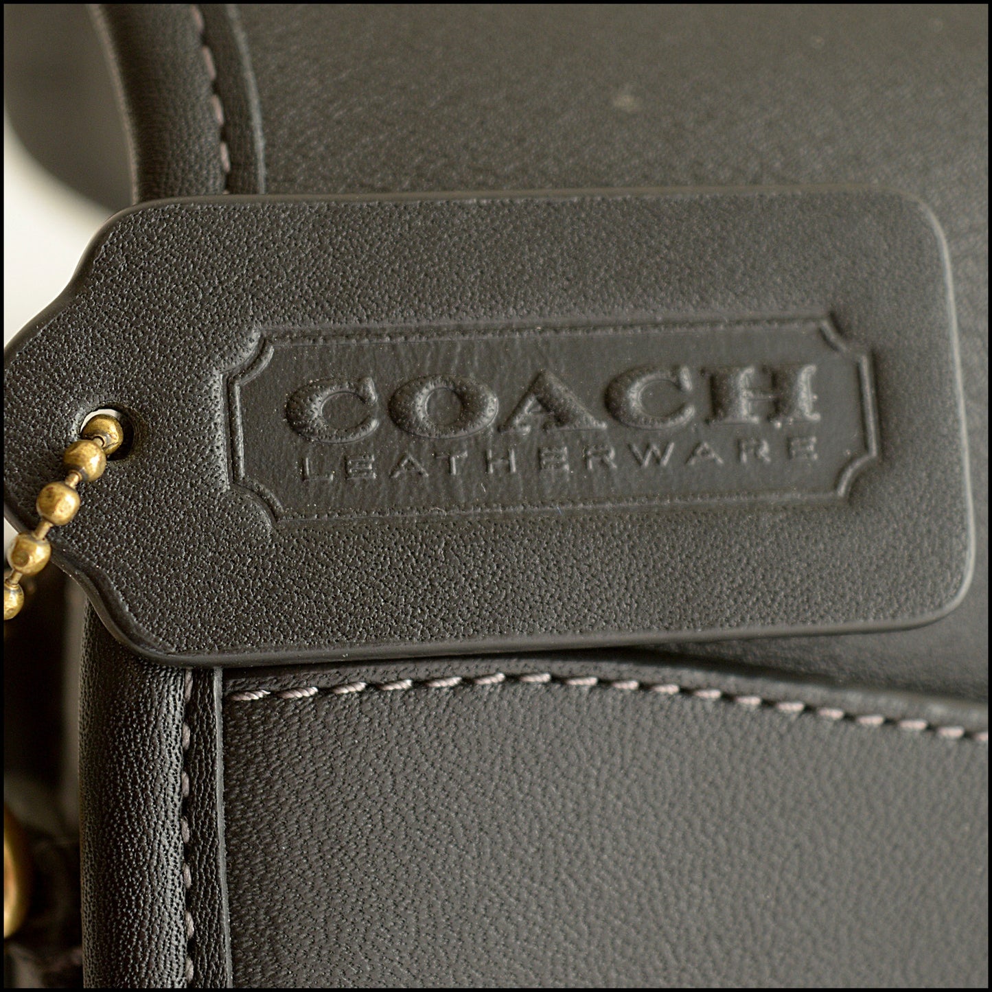 RDC15450 COACH Black Glove Tanned Leather Turn Lock Mini Saddle Bag