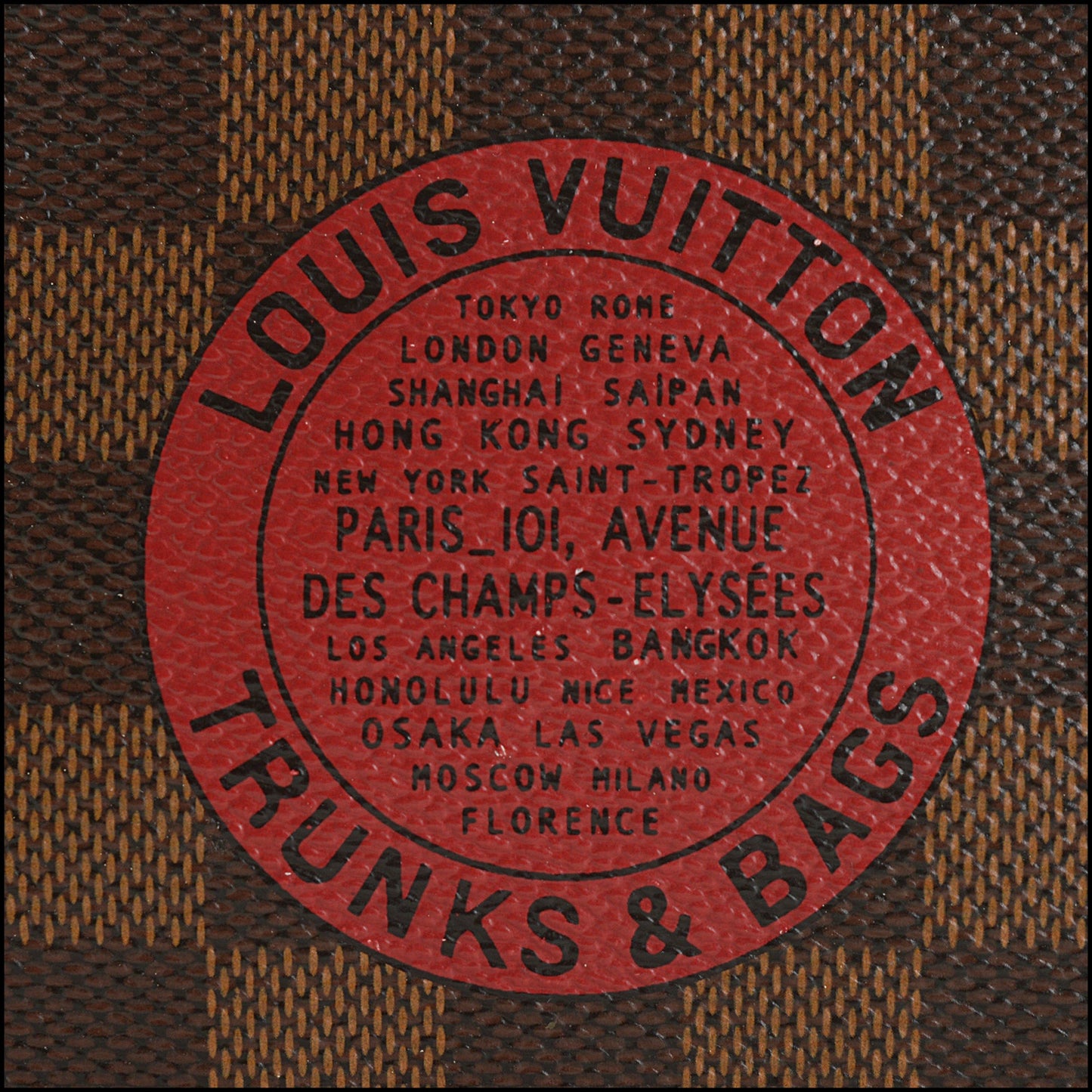 RDC15602 LOUIS VUITTON '08 Damier Ebene "Trunks & Bags" Mini Pouch