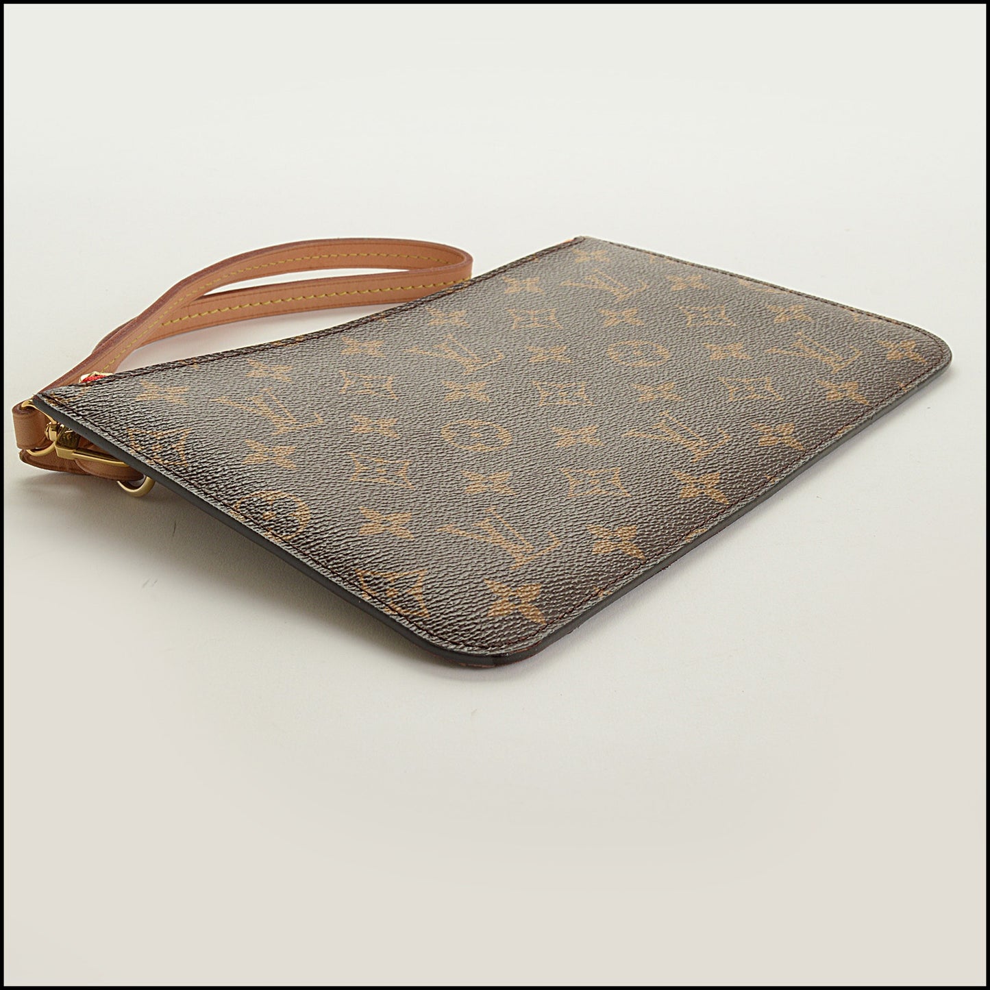 RDC15440 LOUIS VUITTON '19 Brown LV Monogram/Cerises Lining Pochette for Neverfull