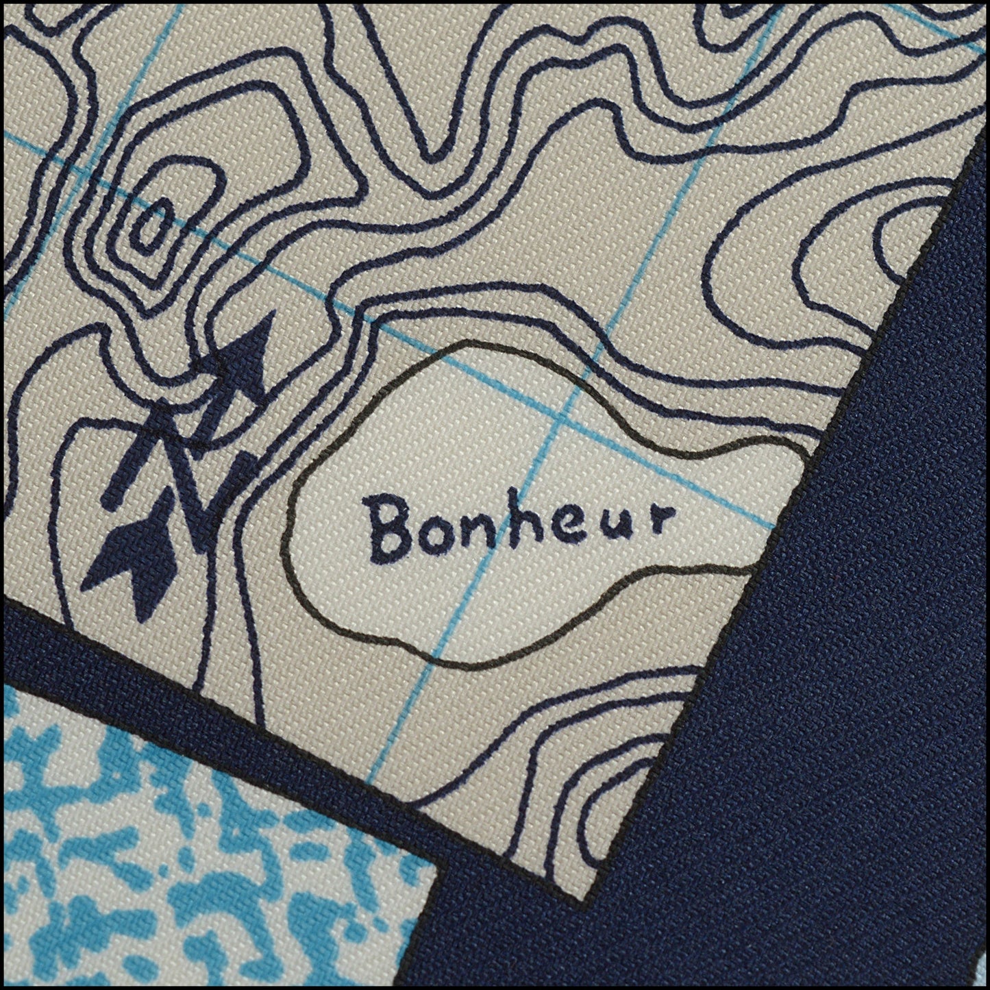 RDC15608 HERMES Blue / Multi "Favoris des Lieux" 90 Silk Scarf