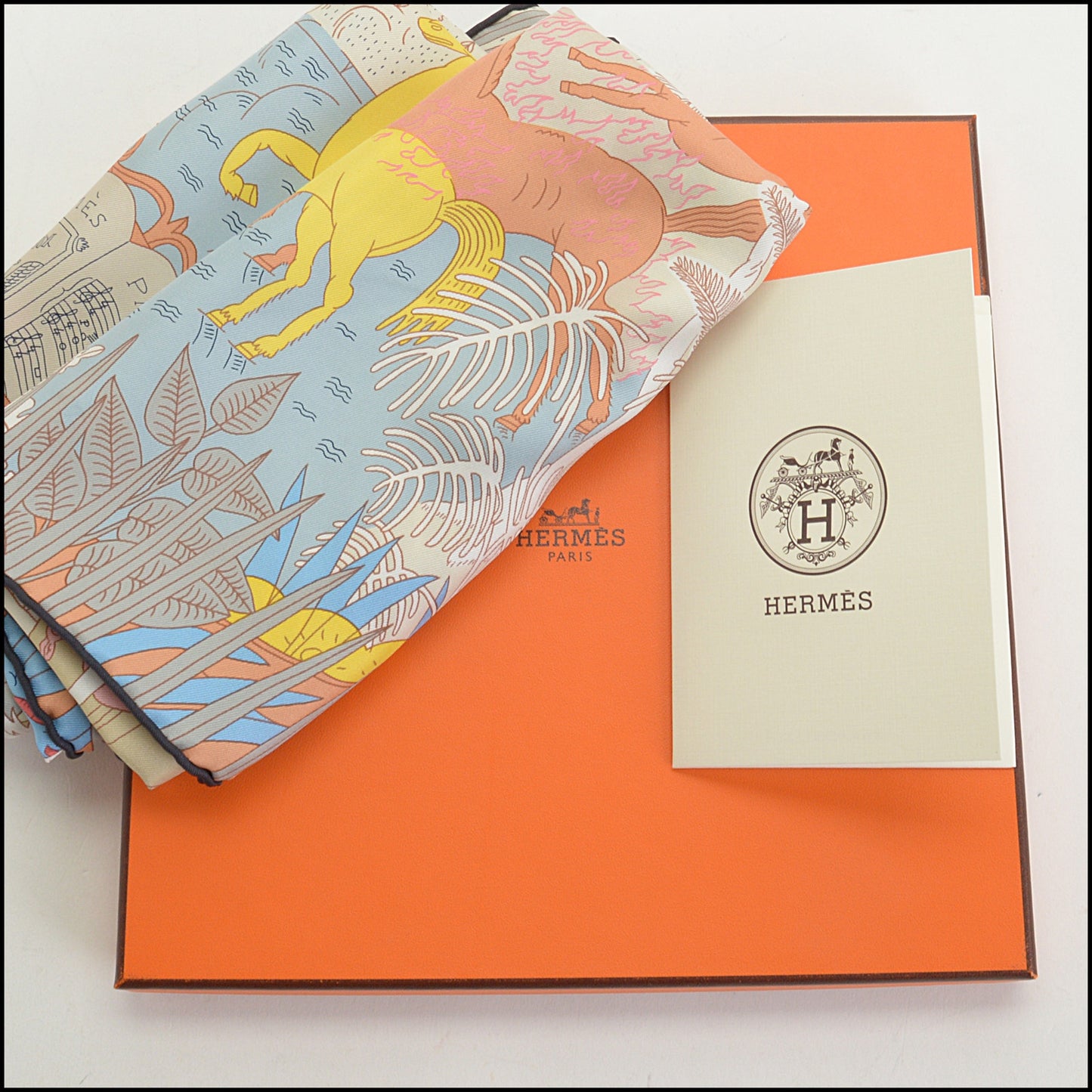 RDC14857 HERMES 90cm Carnival des Anima Silk Scarf