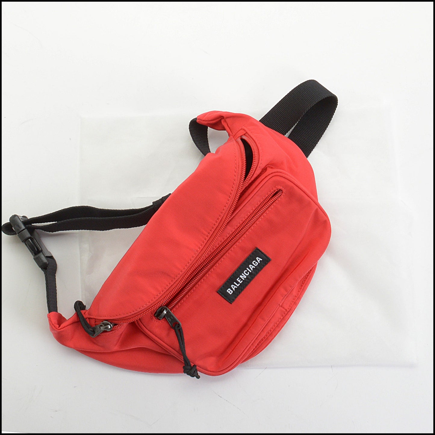 RDC14141 Authentic BALENCIAGA Red Nylon Explorer Belt Bag