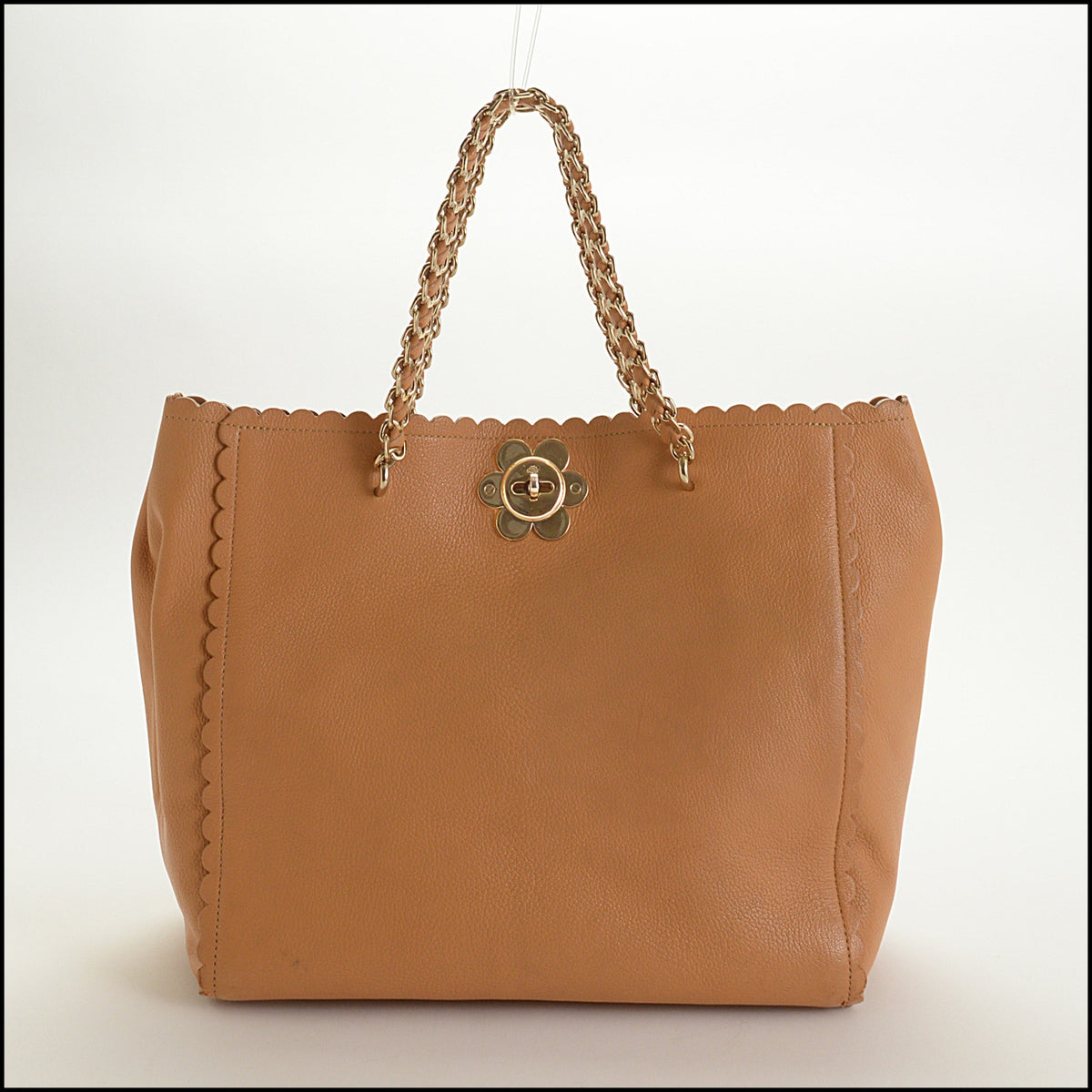 RDC15640 MULBERRY Tan Cecily Goatskin Flower Tote Bag