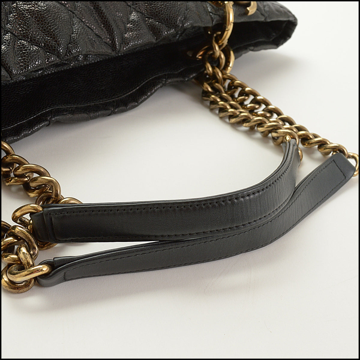 RDC15639 CHANEL 2011-2012 Black Caviar Leather Coco Pleats Tote Bag