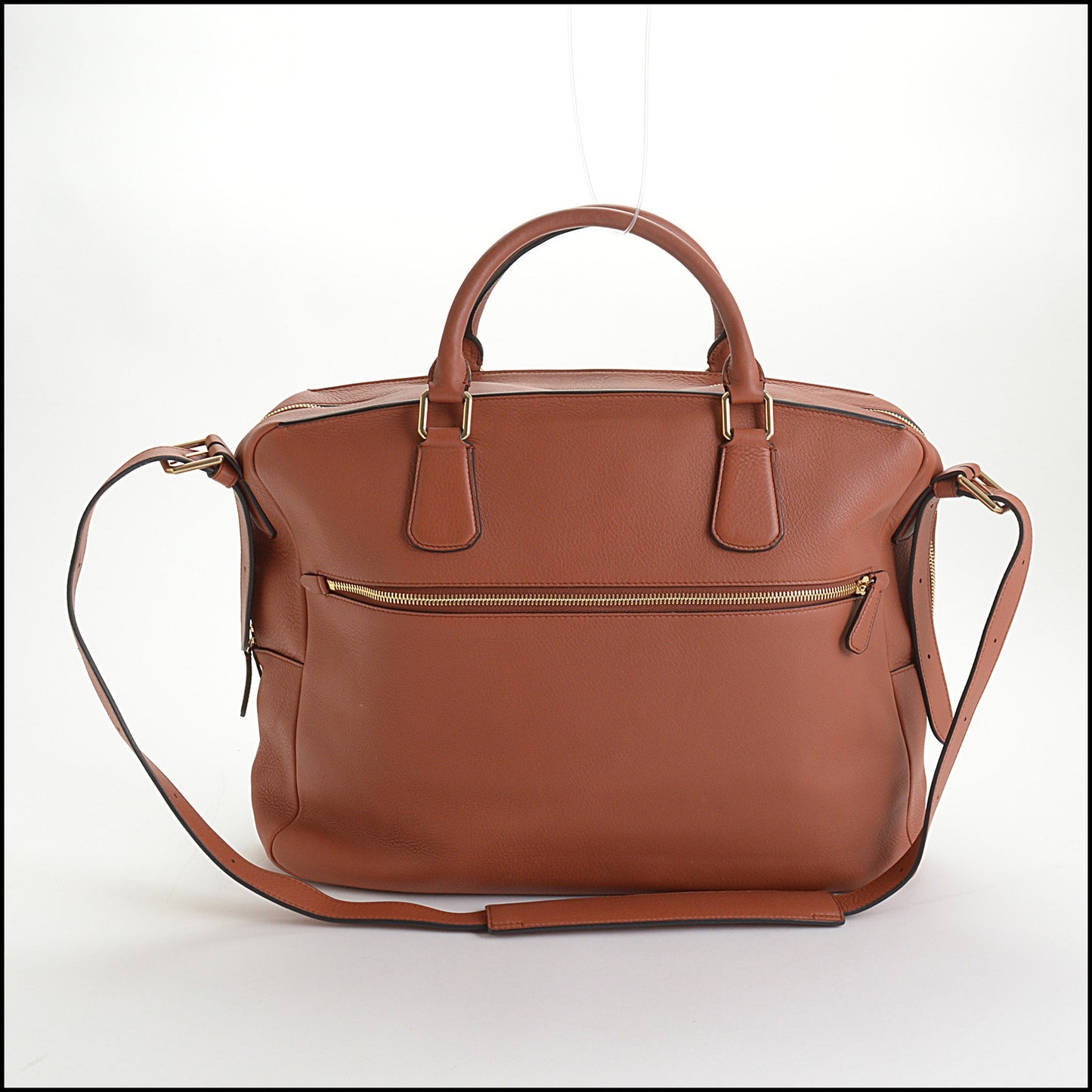 RDC14452 Smythson of Bond St. Terracotta Leather Business Bag W/Strap