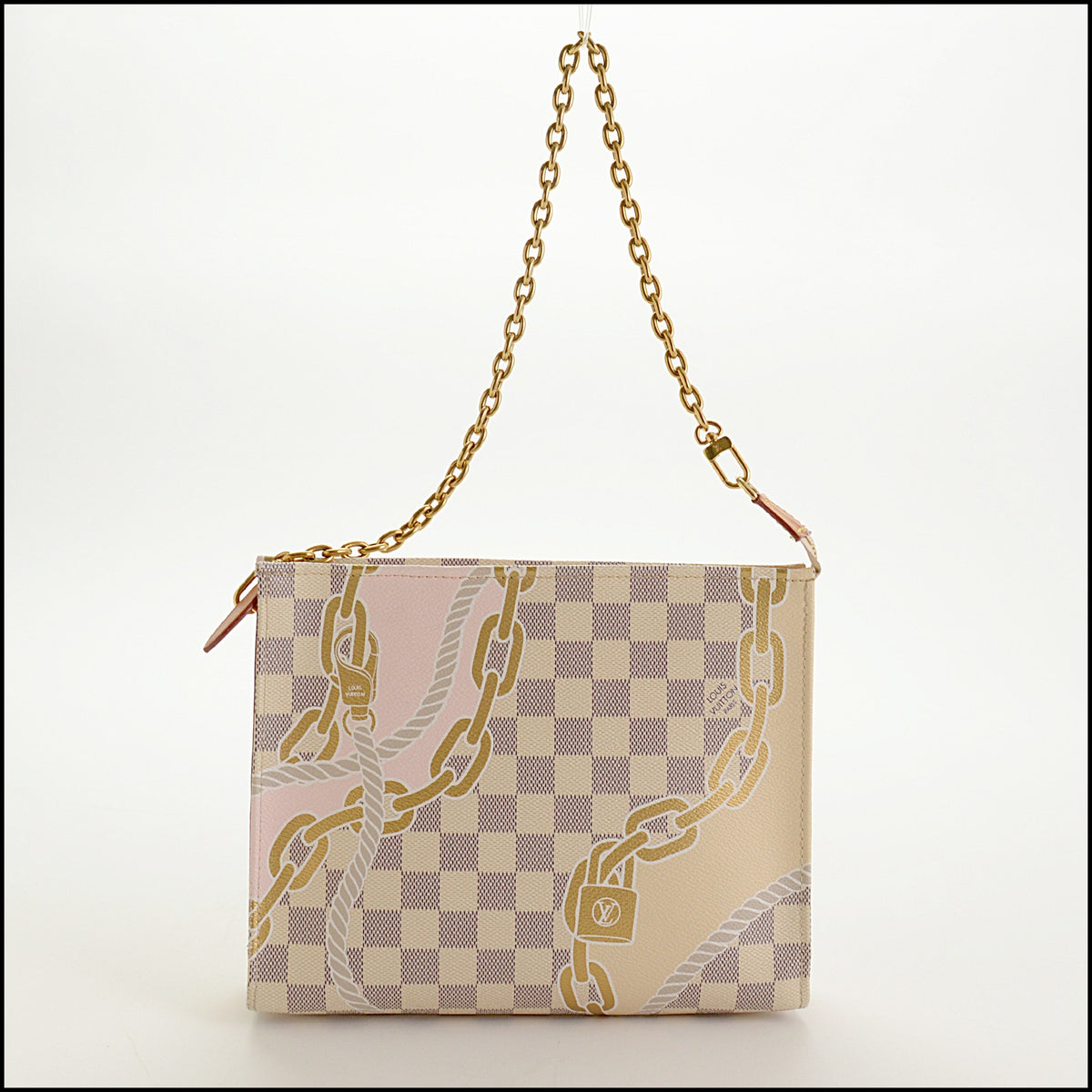 RDC15646 LOUIS VUITTON Damier Azur Nautical Toiletry Pouch On Chain