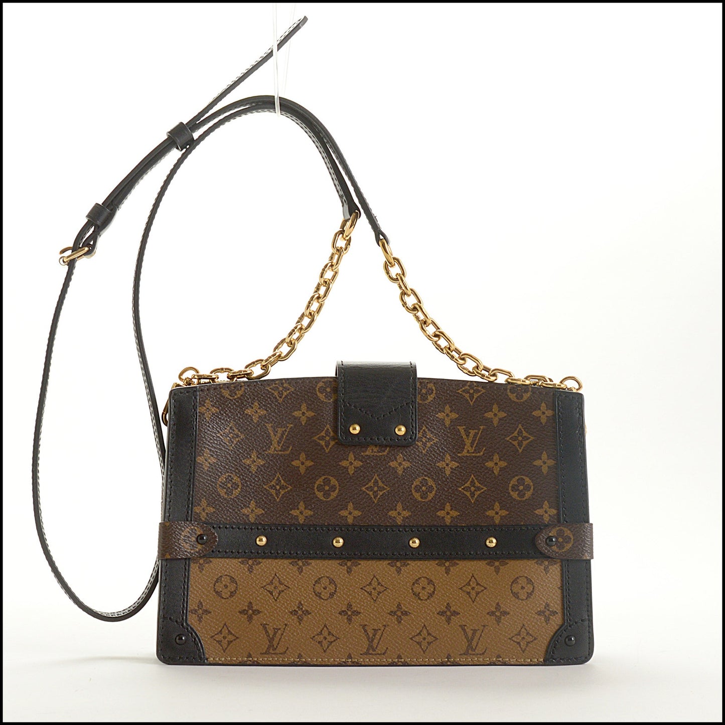 RDC15426 LOUIS VUITTON Brown Canvas Reverse Trunk Bag