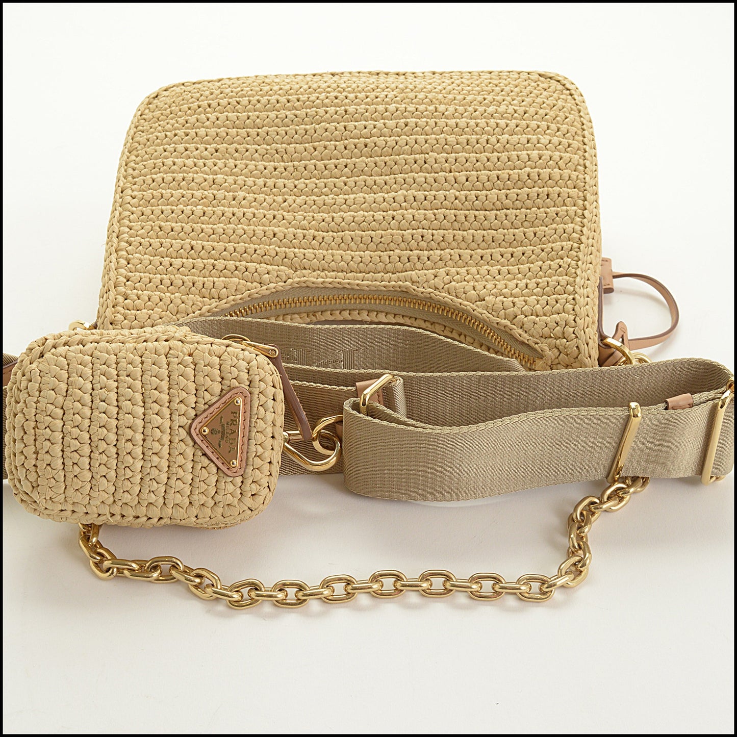 RDC15412 PRADA Raffia Re-Edition '05 Shoulder Bag