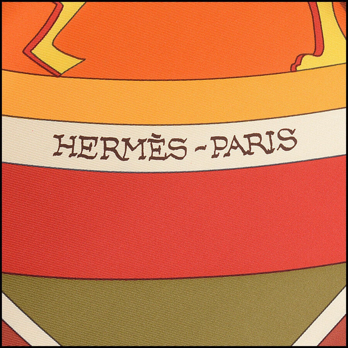 RDC13359 Authentic HERMES Red/Multicolor Mecanique du Temps 90cm Silk Scarf